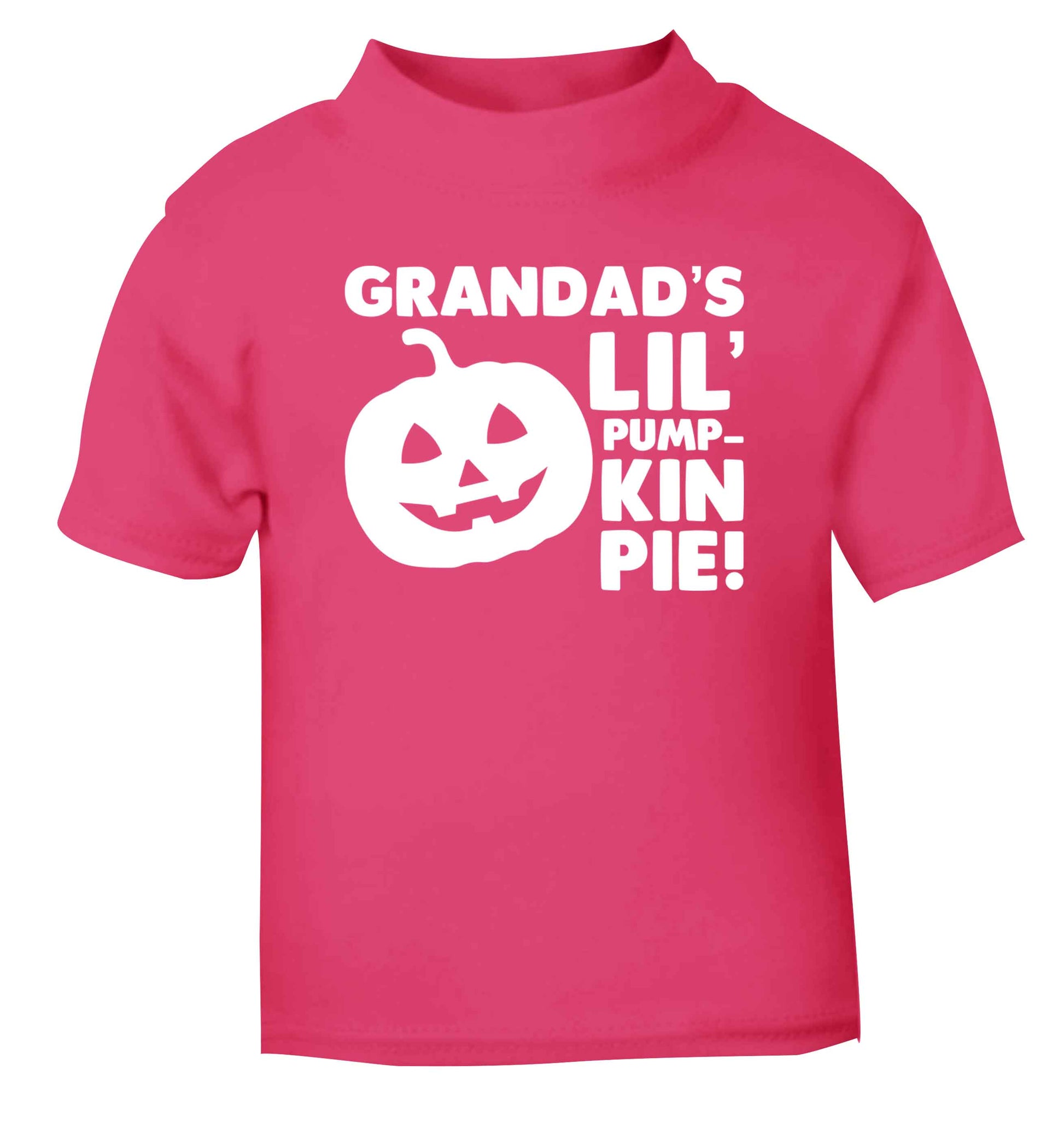 Grandad's lil' pumpkin pie pink baby toddler Tshirt 2 Years