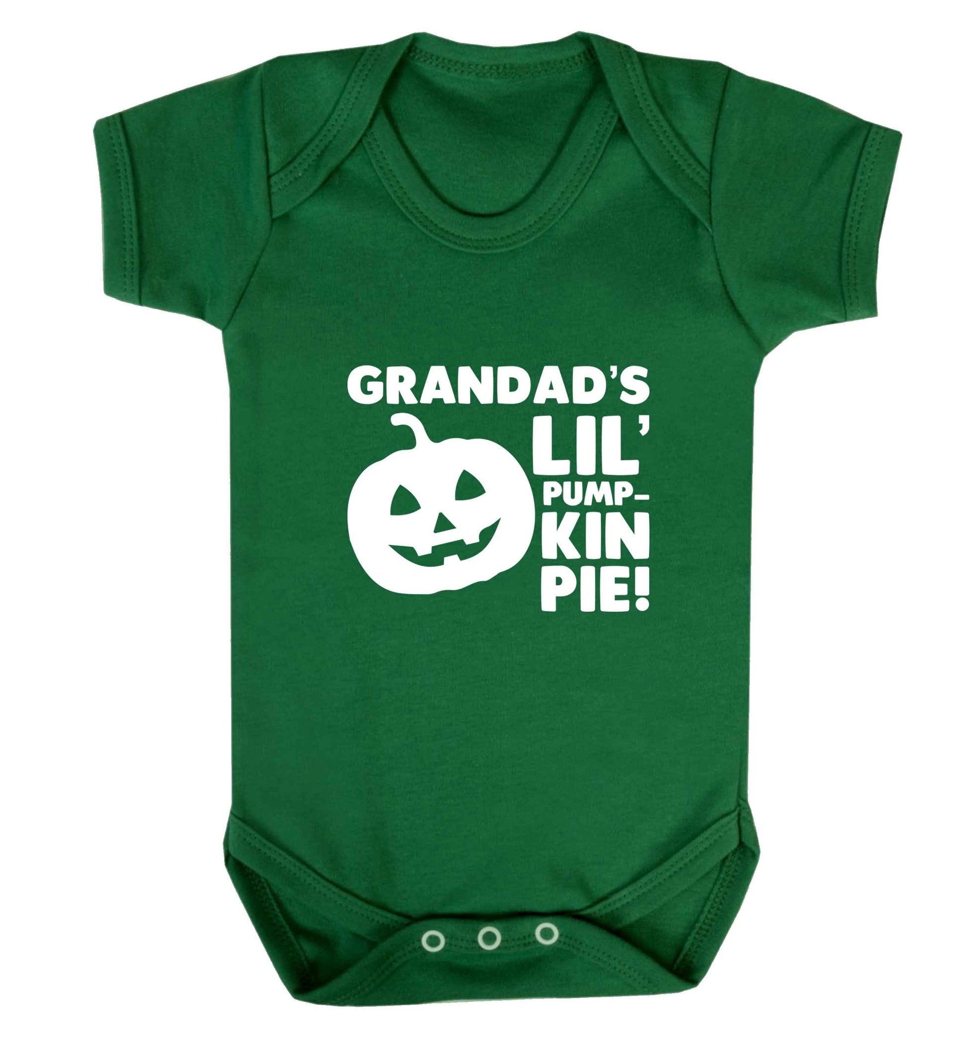 Grandad's lil' pumpkin pie baby vest green 18-24 months