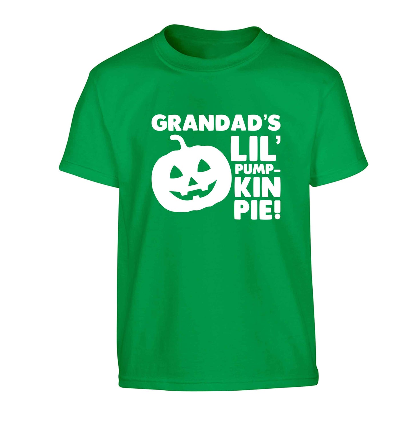 Grandad's lil' pumpkin pie Children's green Tshirt 12-13 Years