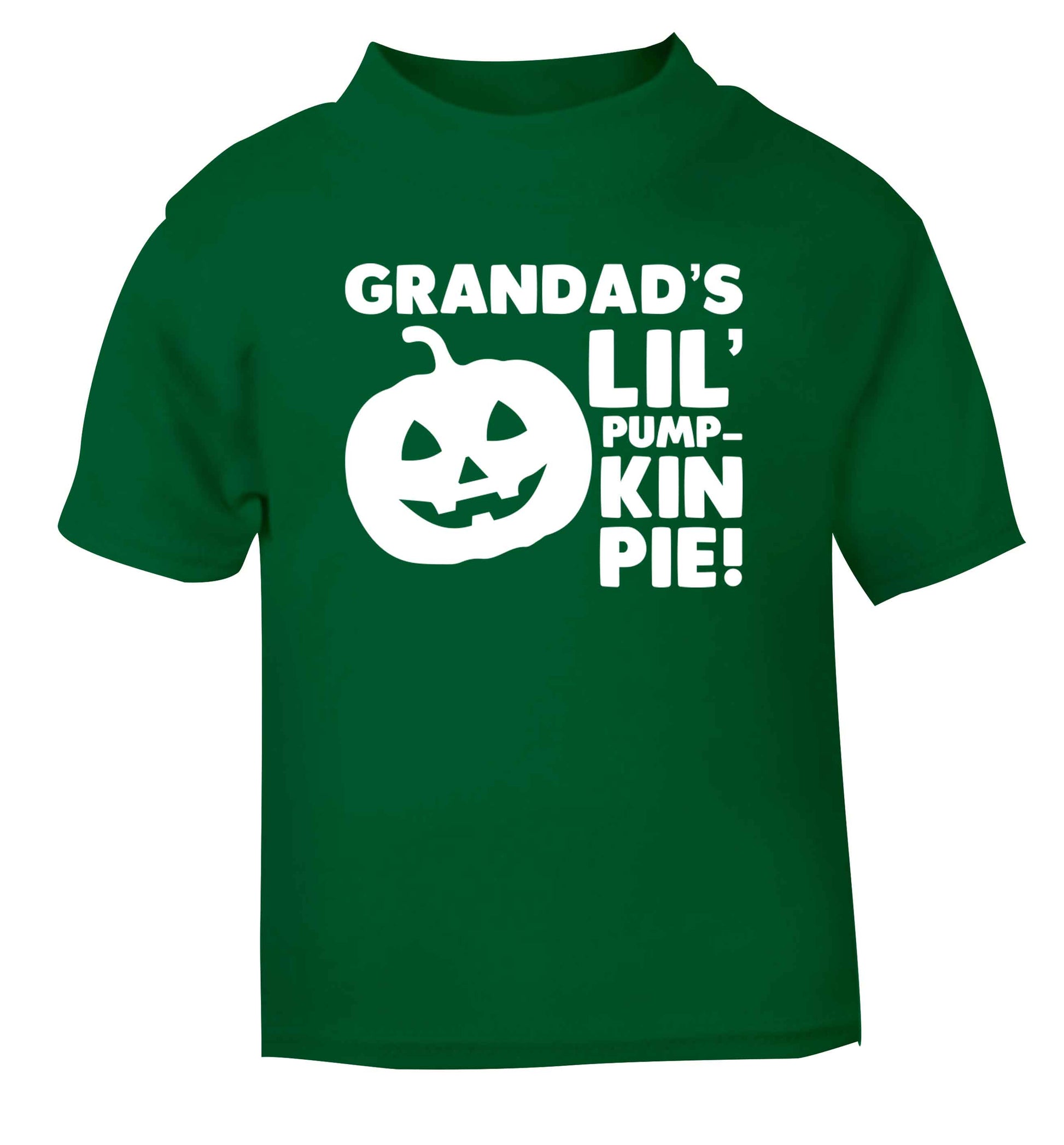 Grandad's lil' pumpkin pie green baby toddler Tshirt 2 Years