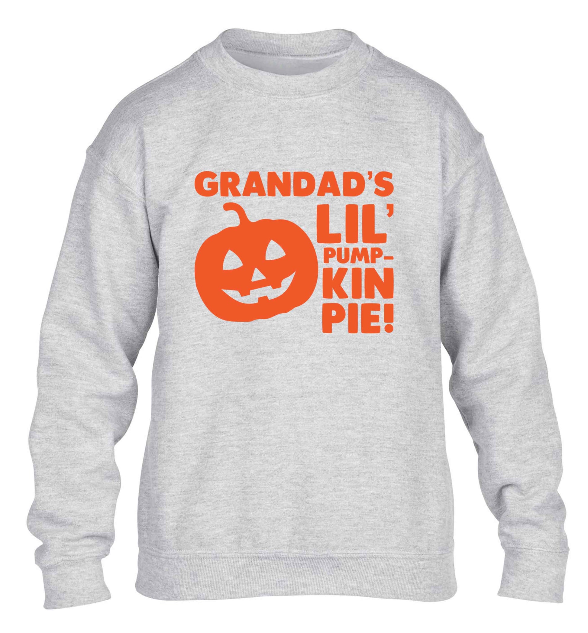 Grandad's lil' pumpkin pie children's grey sweater 12-13 Years