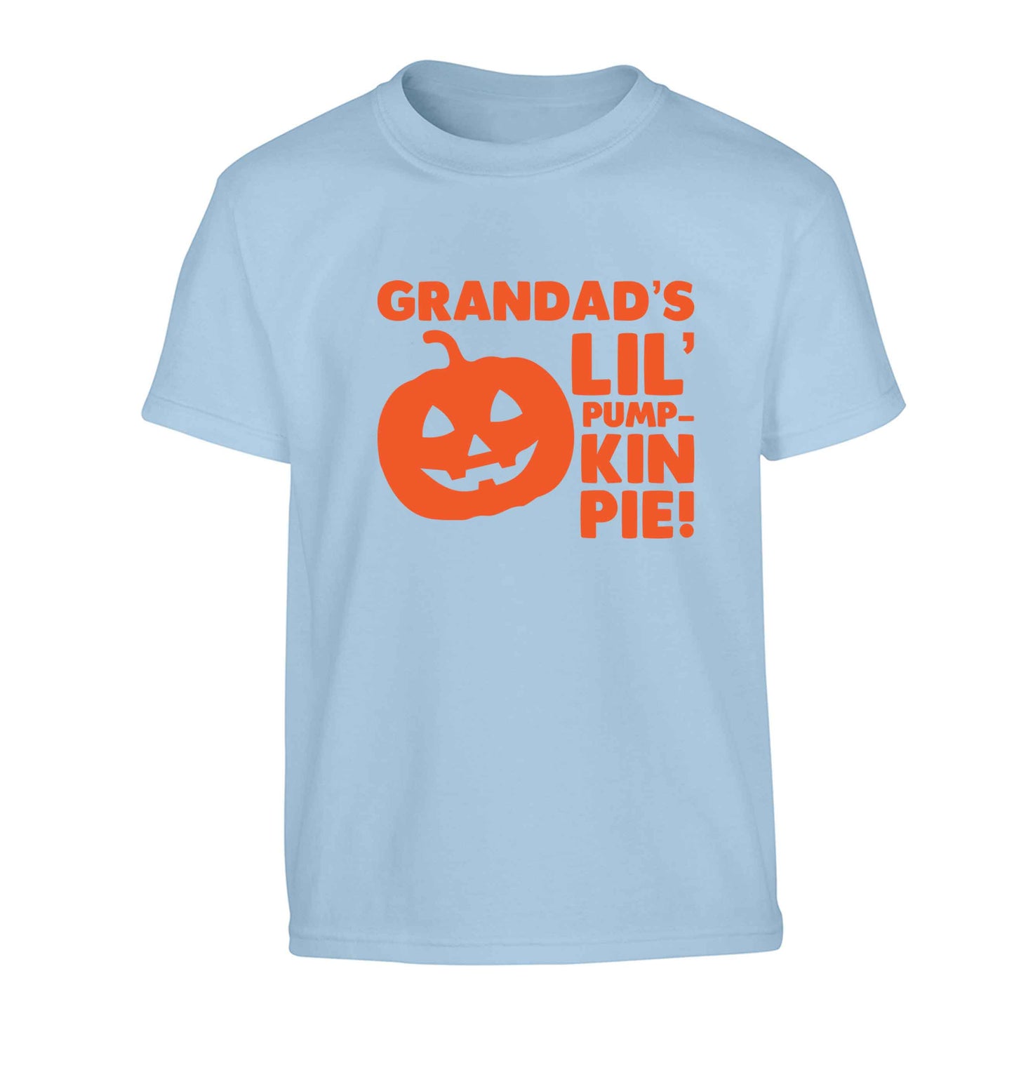 Grandad's lil' pumpkin pie Children's light blue Tshirt 12-13 Years