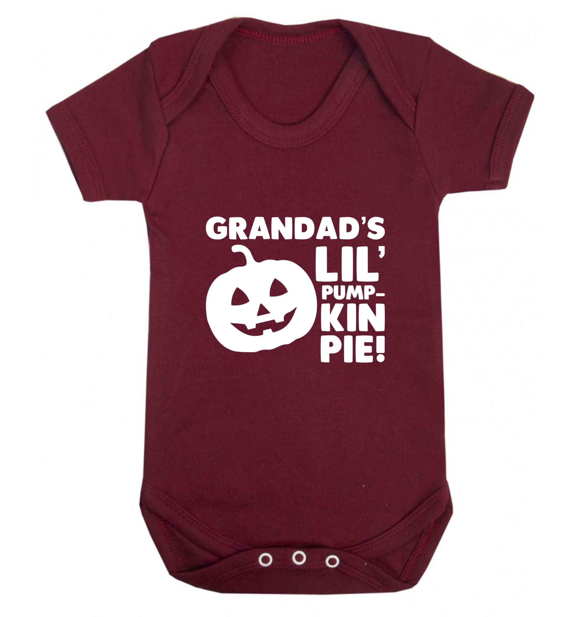 Grandad's lil' pumpkin pie baby vest maroon 18-24 months