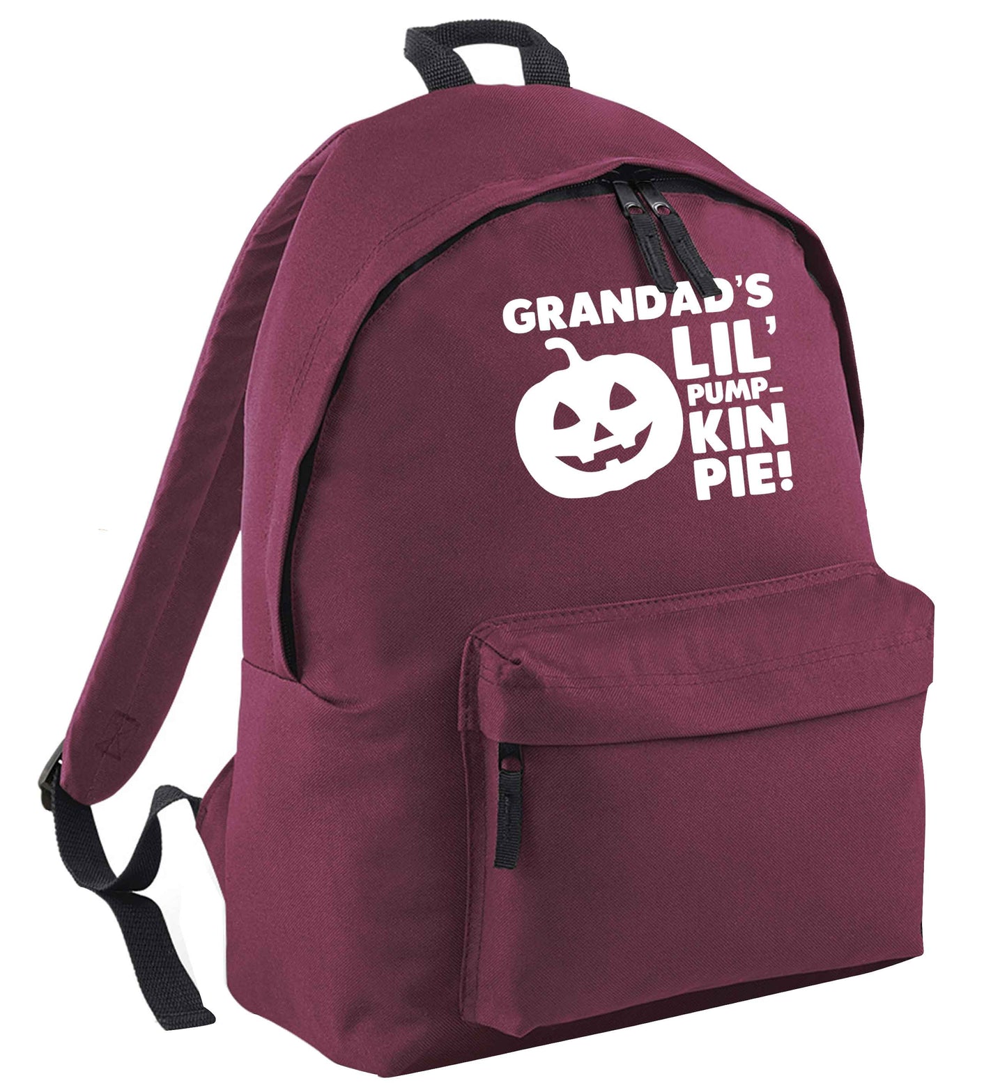 Daddy's lil' pumpkin pie maroon adults backpack
