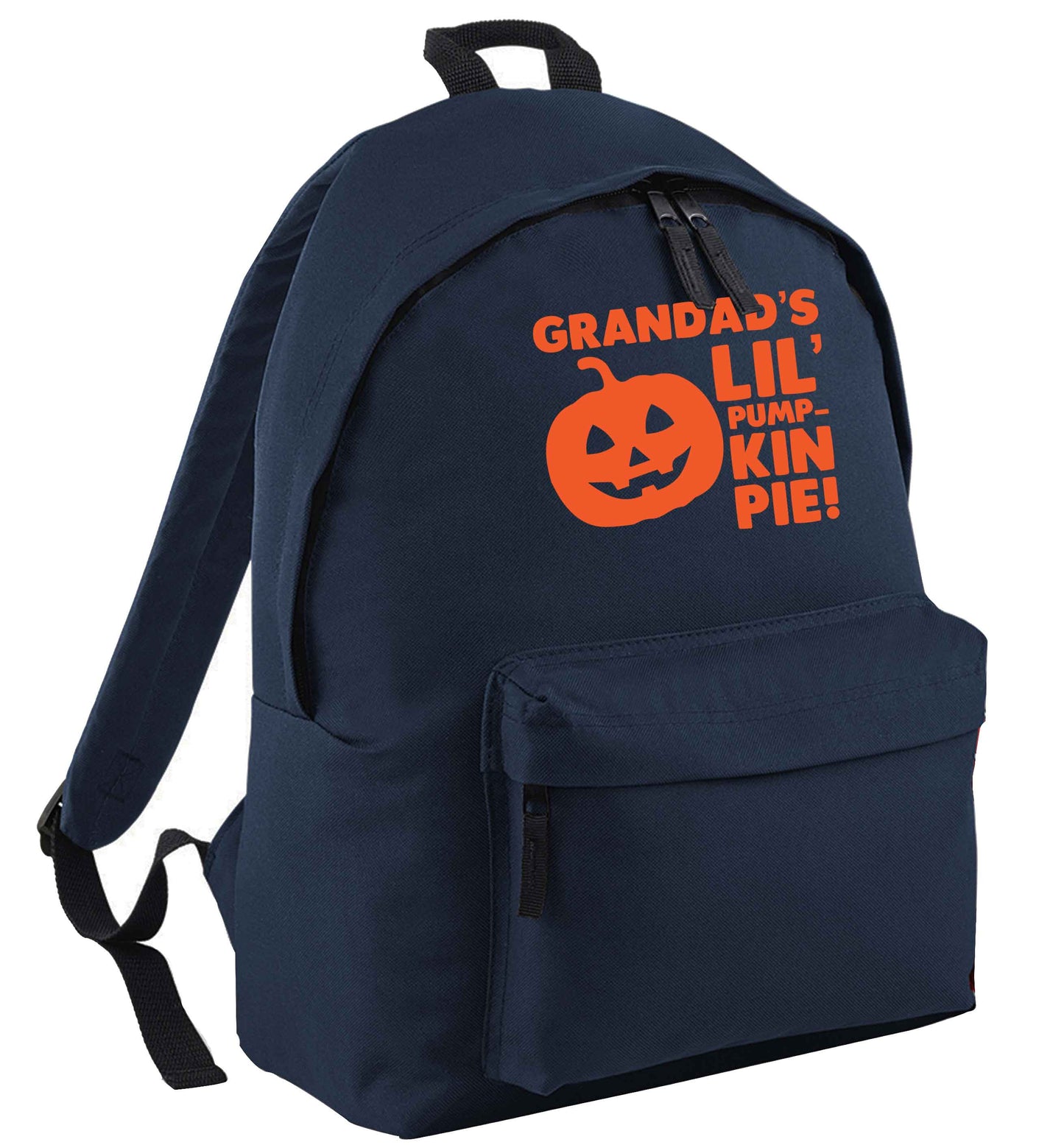 Grandad's lil' pumpkin pie navy adults backpack