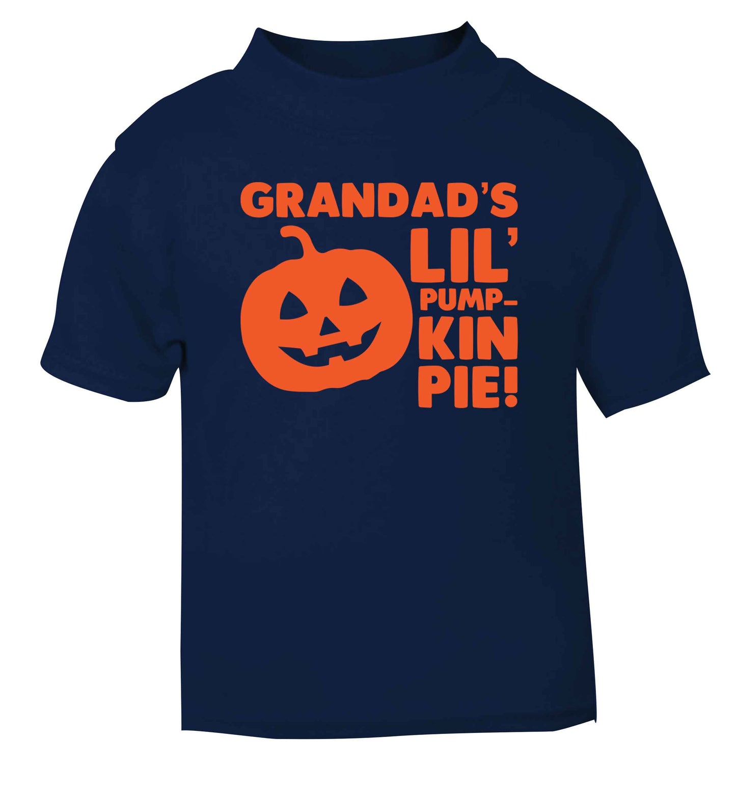 Grandad's lil' pumpkin pie navy baby toddler Tshirt 2 Years
