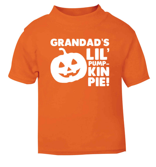 Grandad's lil' pumpkin pie orange baby toddler Tshirt 2 Years