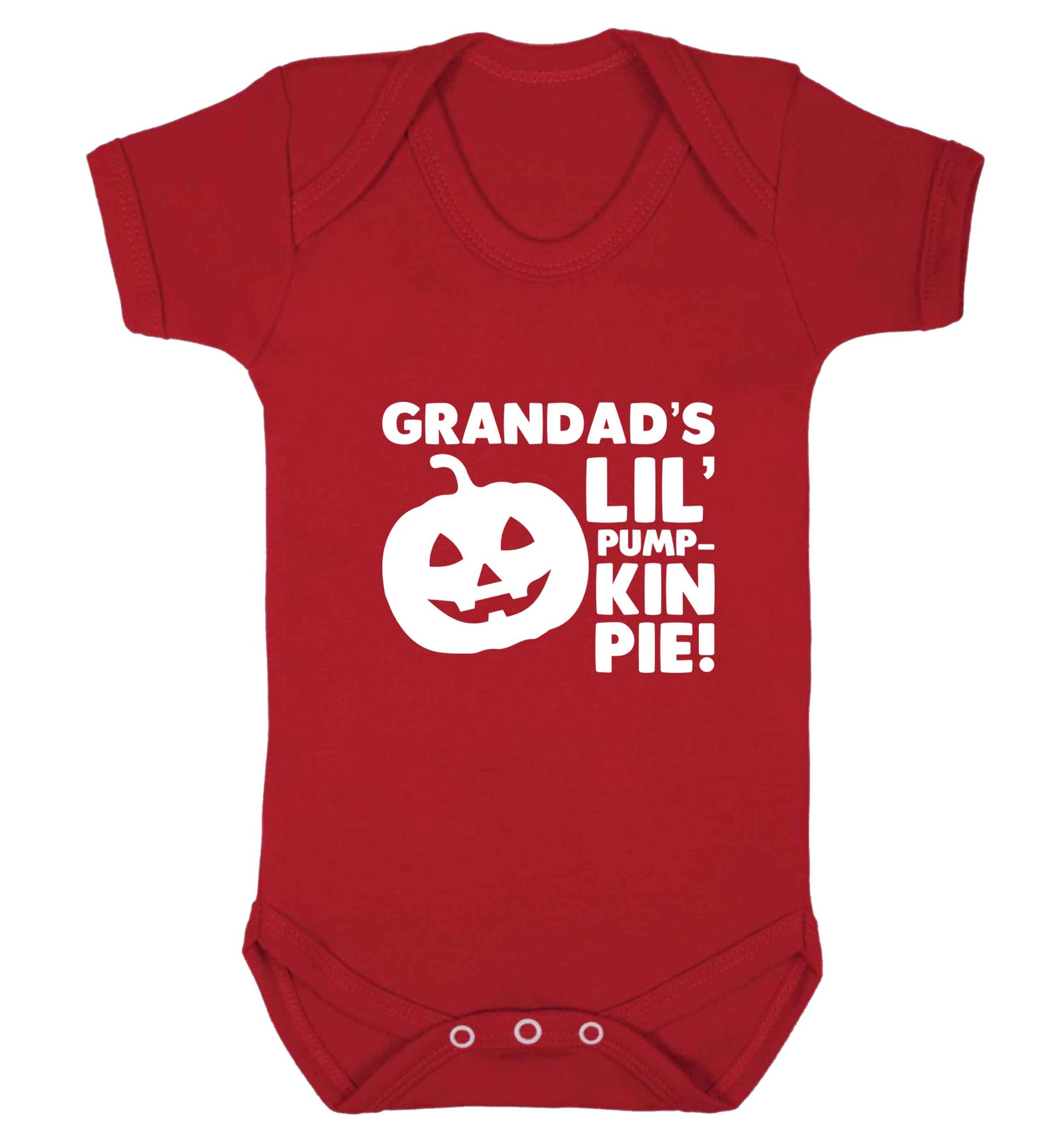 Grandad's lil' pumpkin pie baby vest red 18-24 months