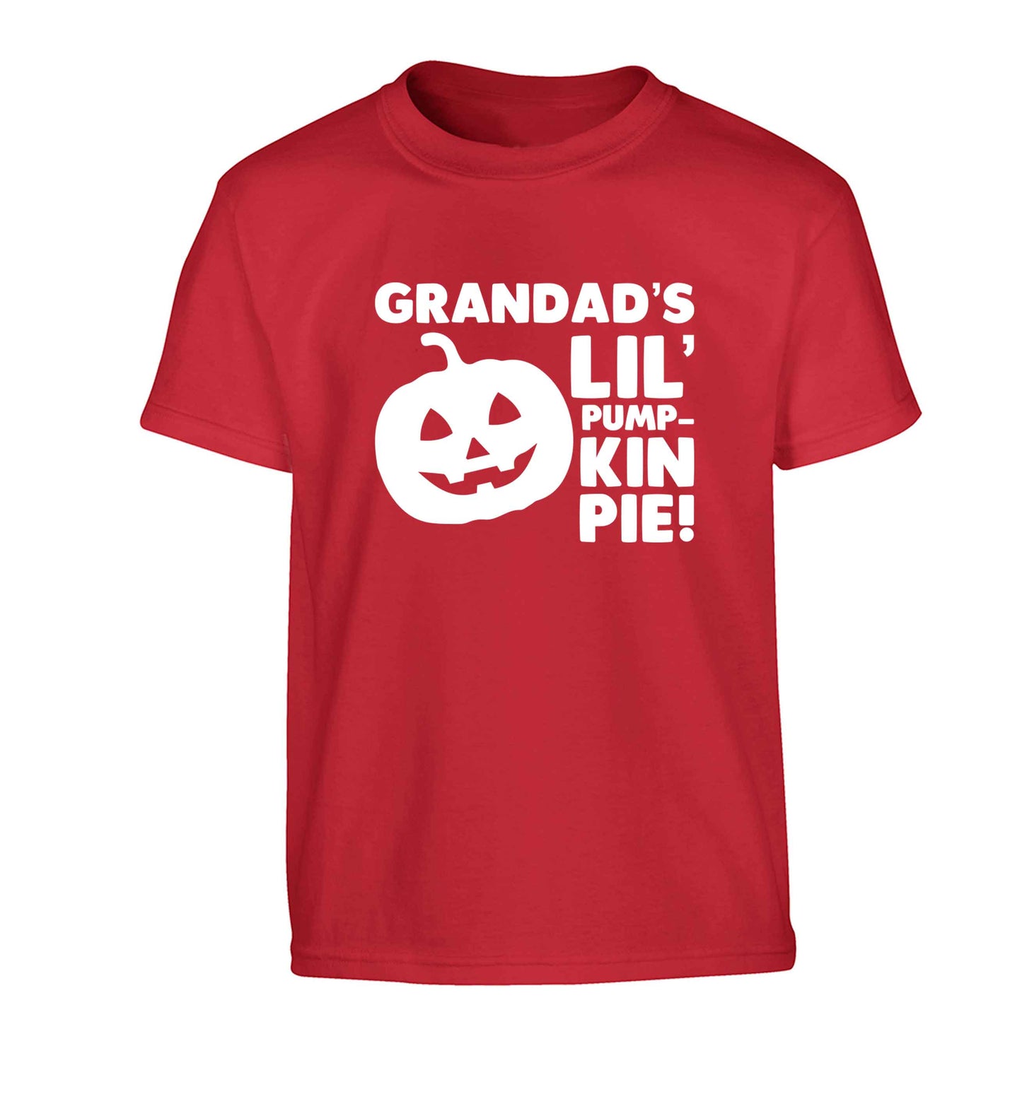 Grandad's lil' pumpkin pie Children's red Tshirt 12-13 Years
