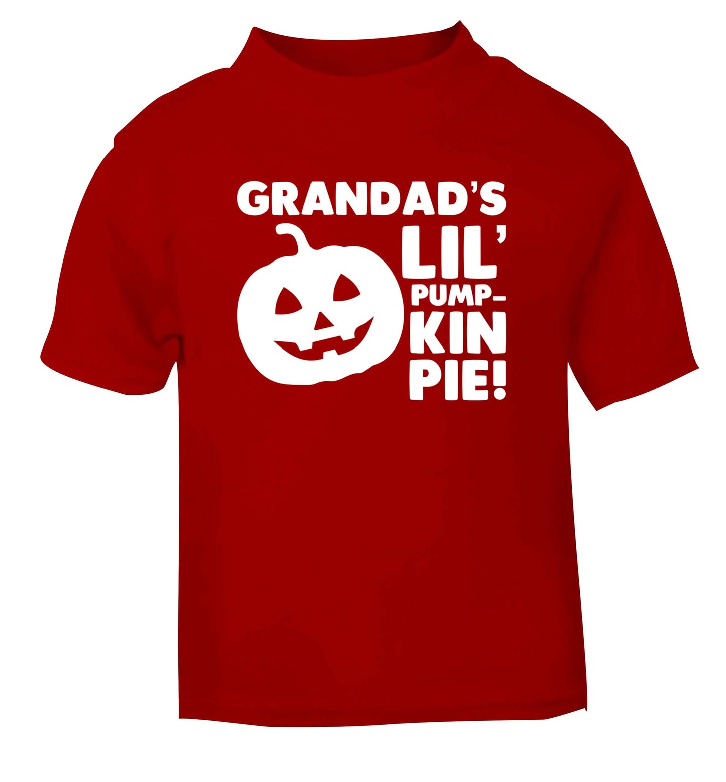 Grandad's lil' pumpkin pie red baby toddler Tshirt 2 Years