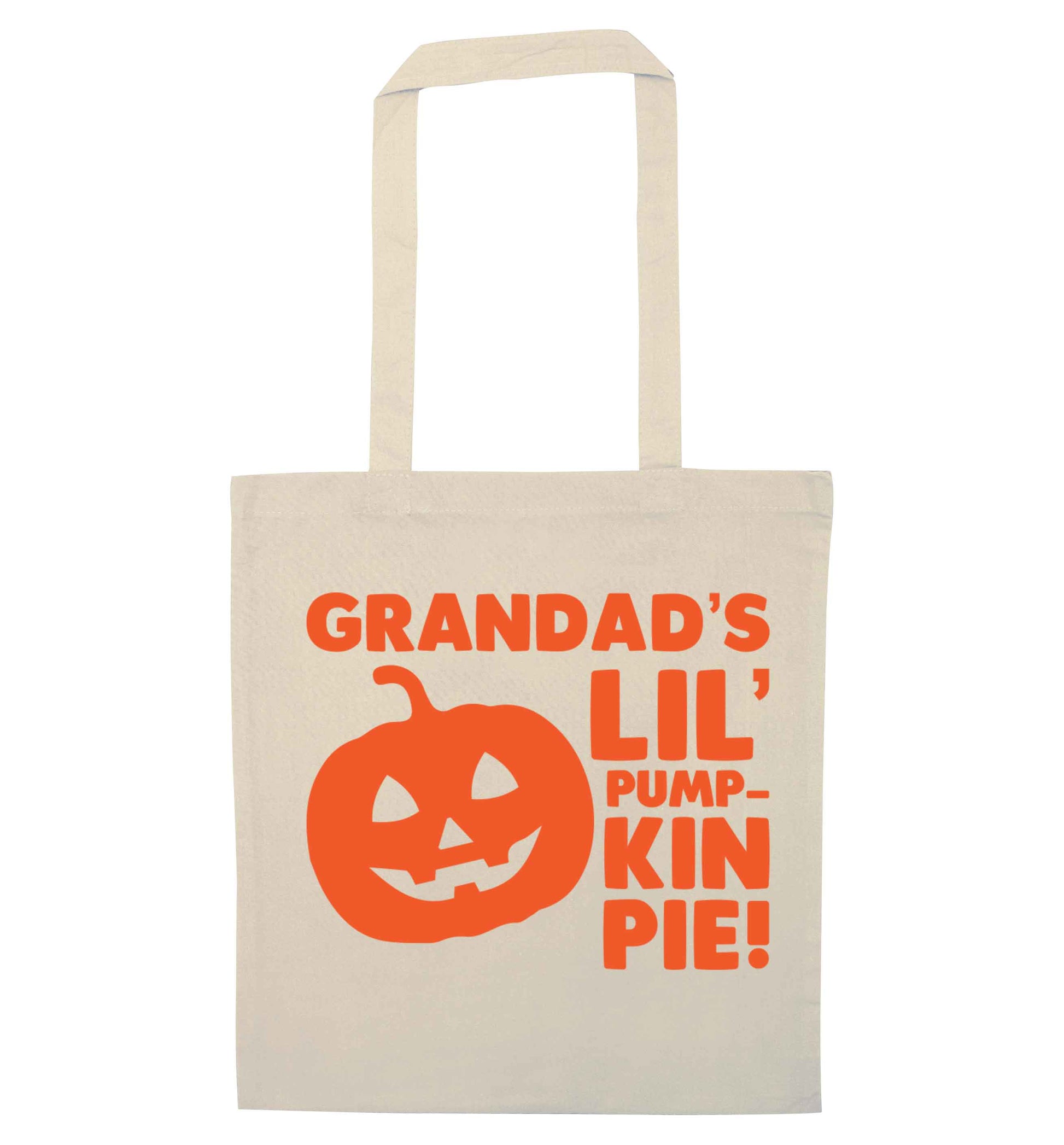 Daddy's lil' pumpkin pie natural tote bag