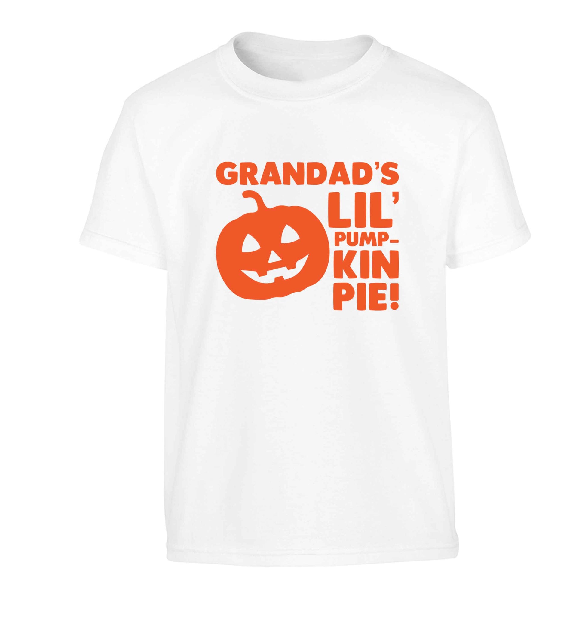 Grandad's lil' pumpkin pie Children's white Tshirt 12-13 Years