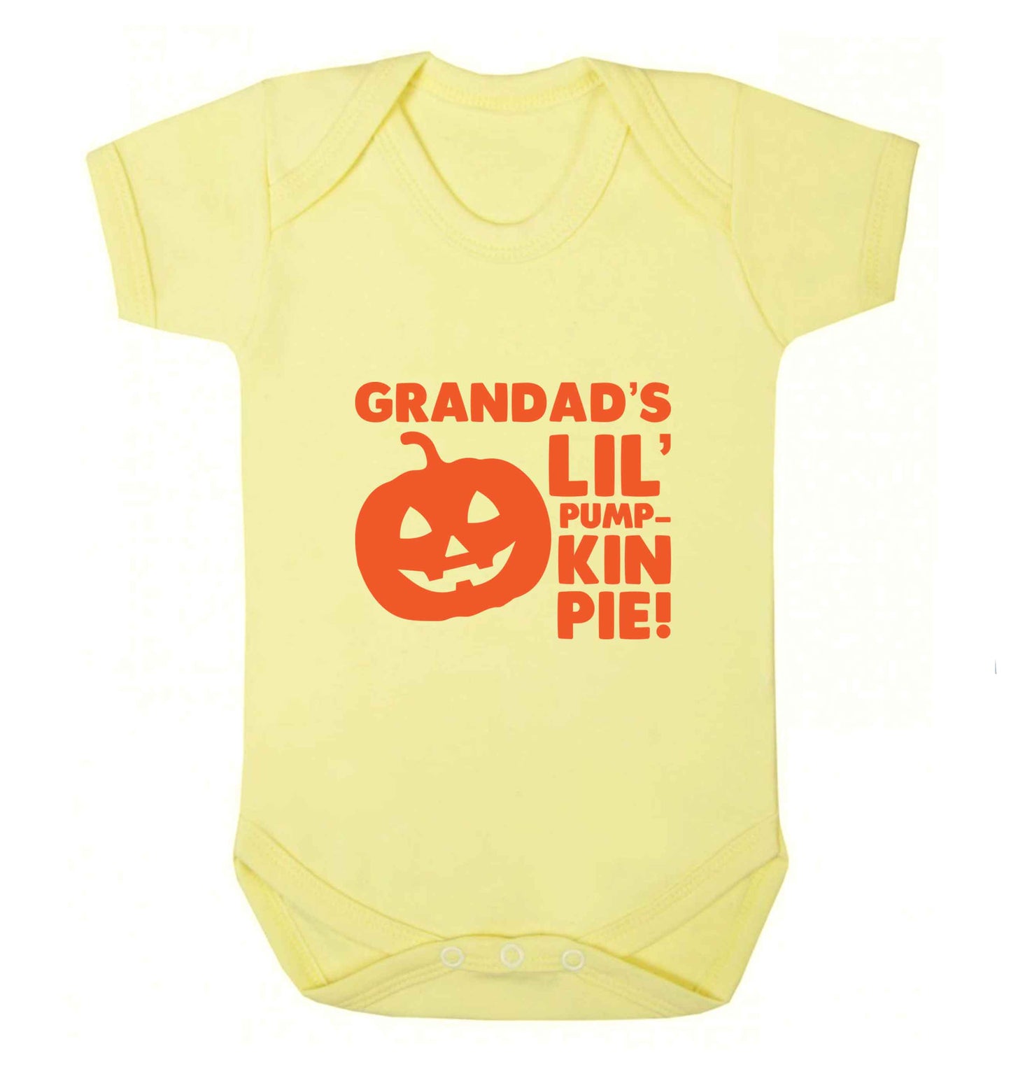 Daddy's lil' pumpkin pie baby vest pale yellow 18-24 months