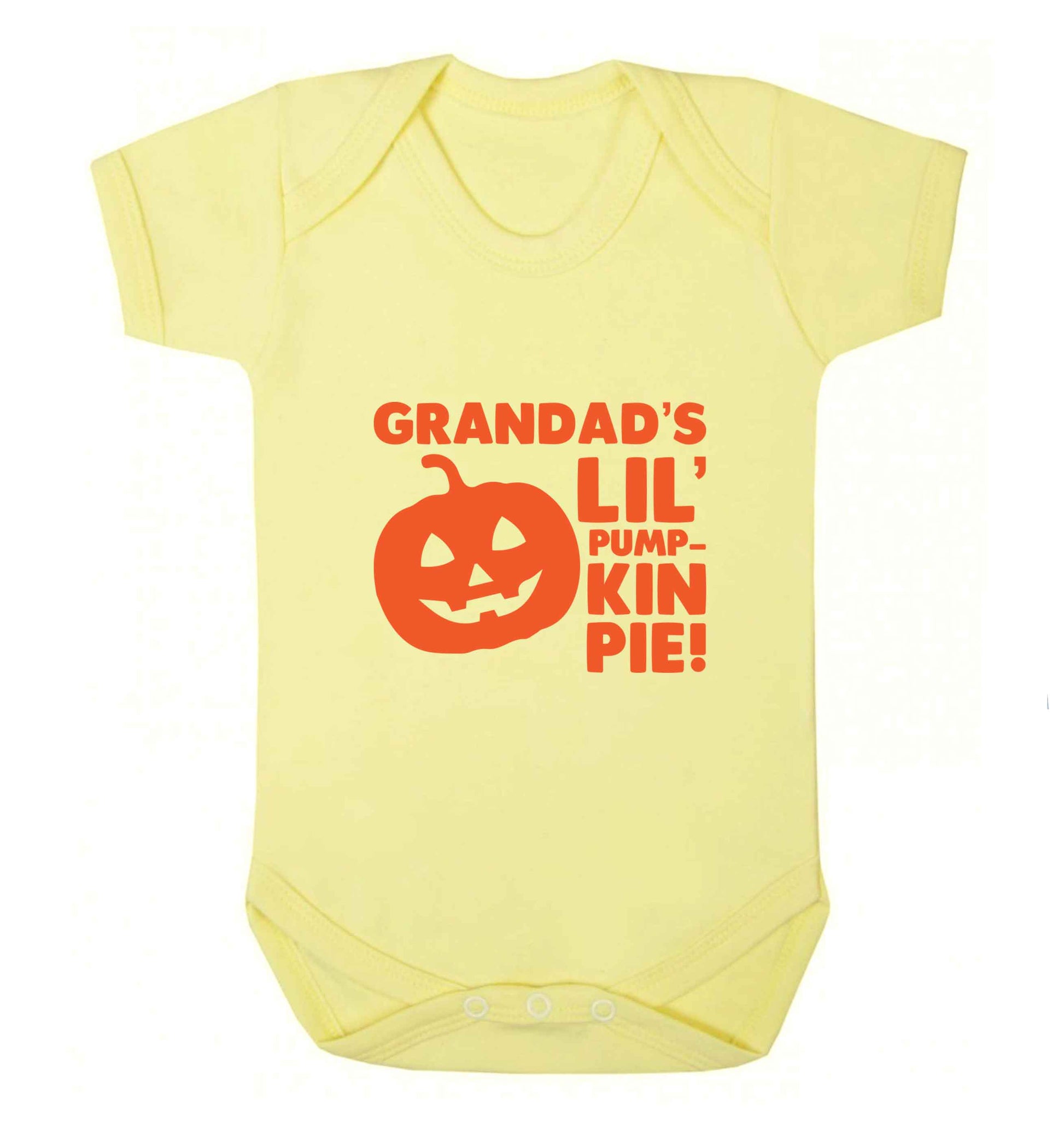 Grandad's lil' pumpkin pie baby vest pale yellow 18-24 months