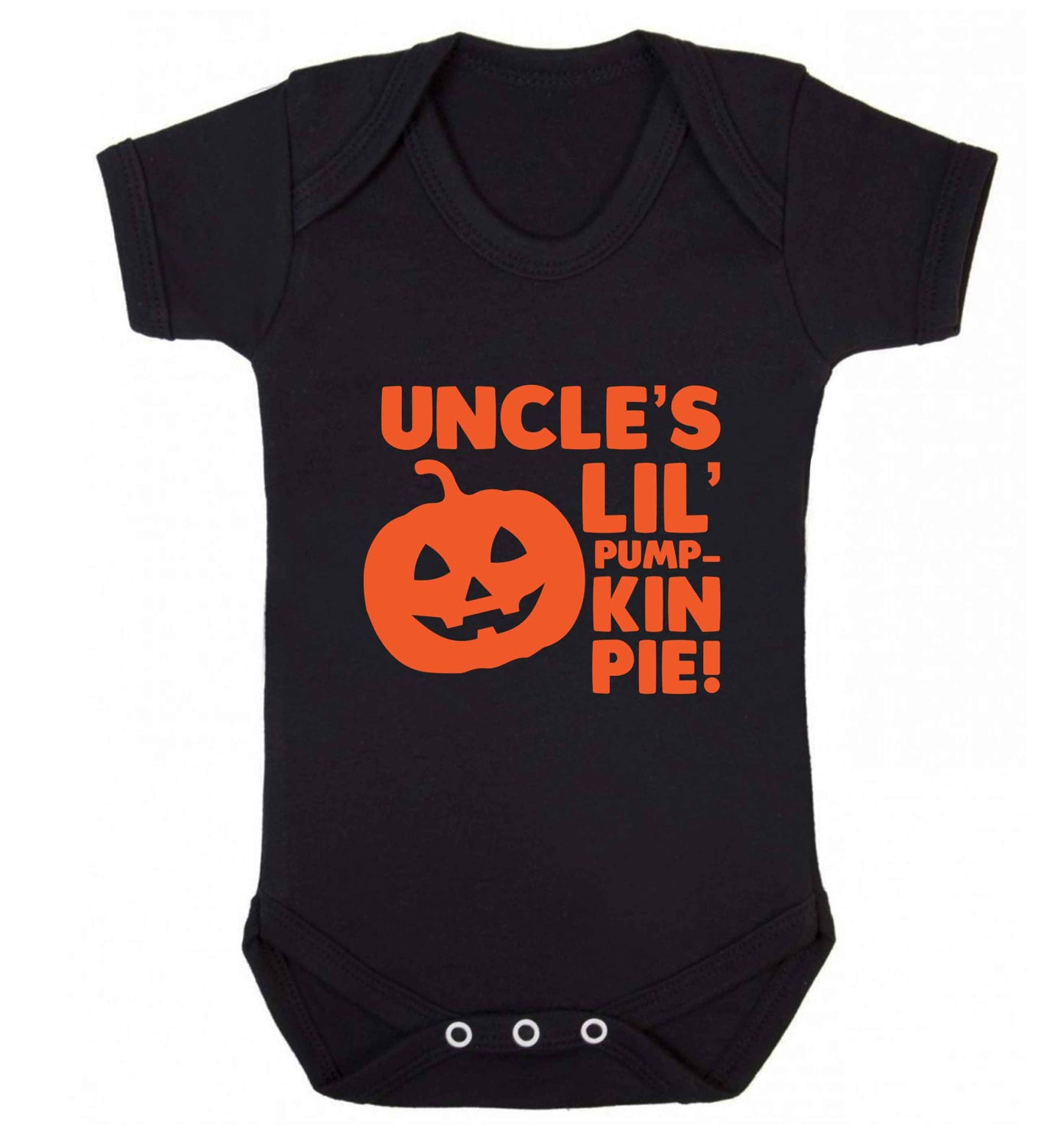 Uncle's lil' pumpkin pie baby vest black 18-24 months