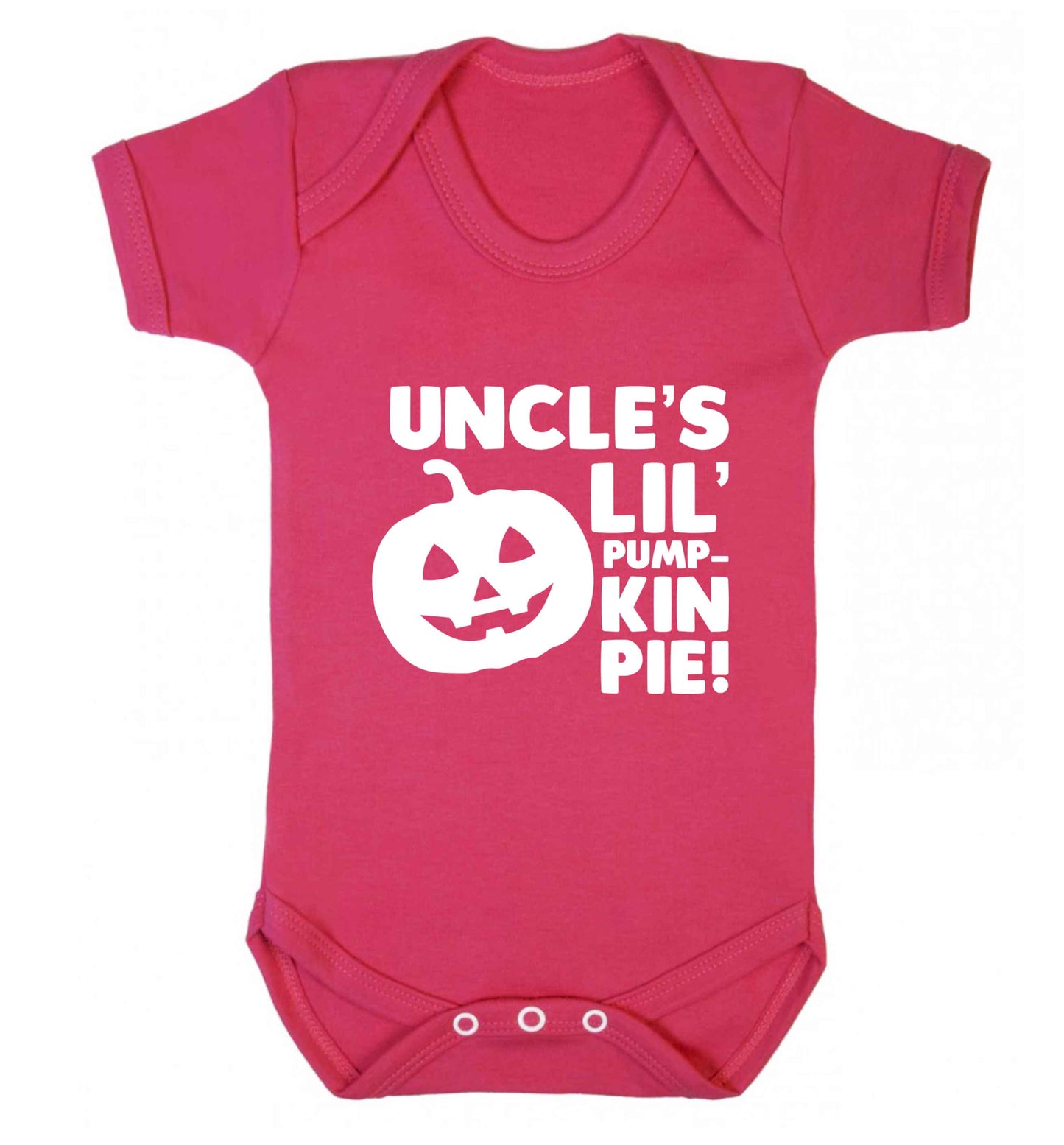Uncle's lil' pumpkin pie baby vest dark pink 18-24 months