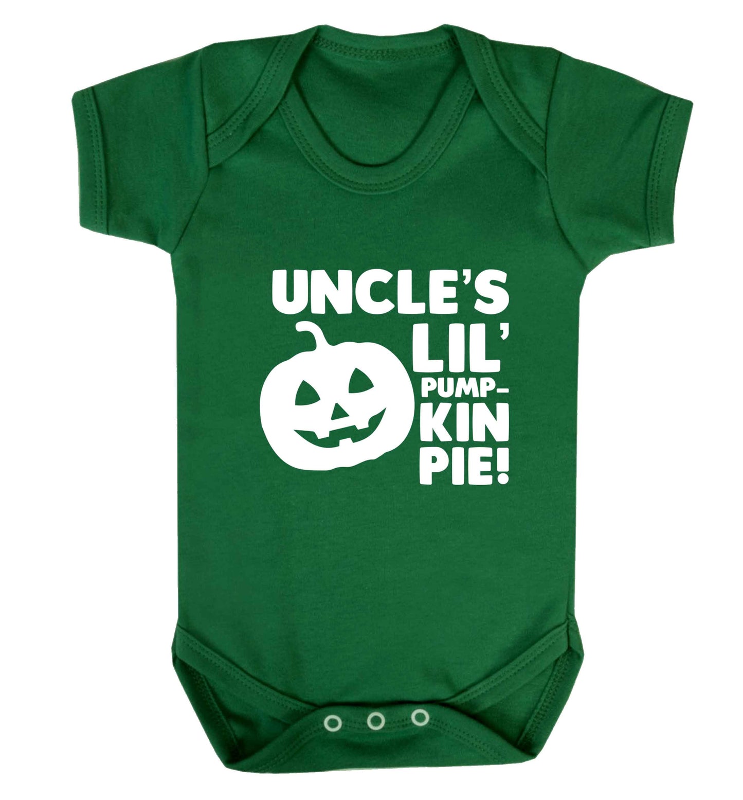 Uncle's lil' pumpkin pie baby vest green 18-24 months