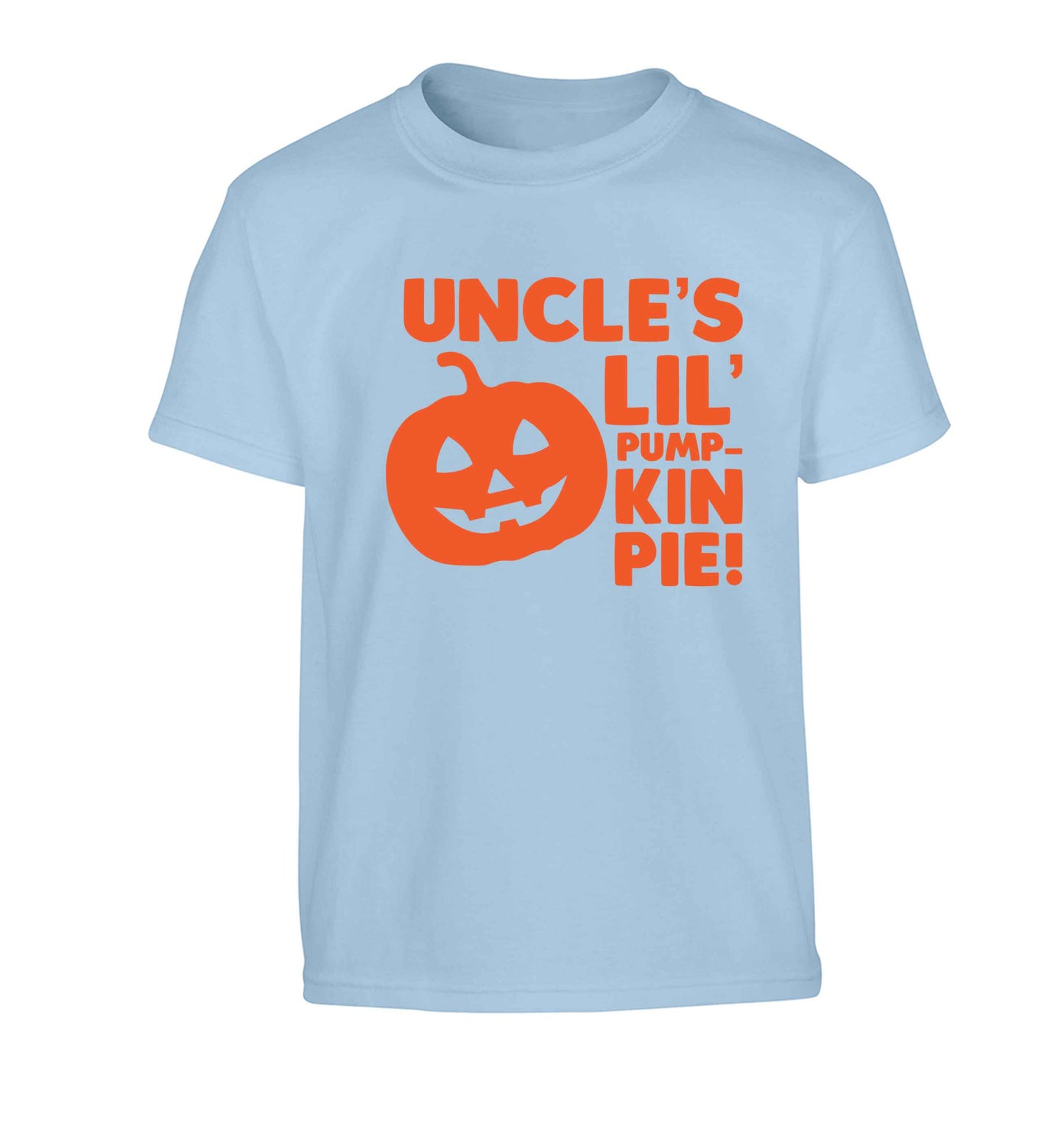 Uncle's lil' pumpkin pie Children's light blue Tshirt 12-13 Years