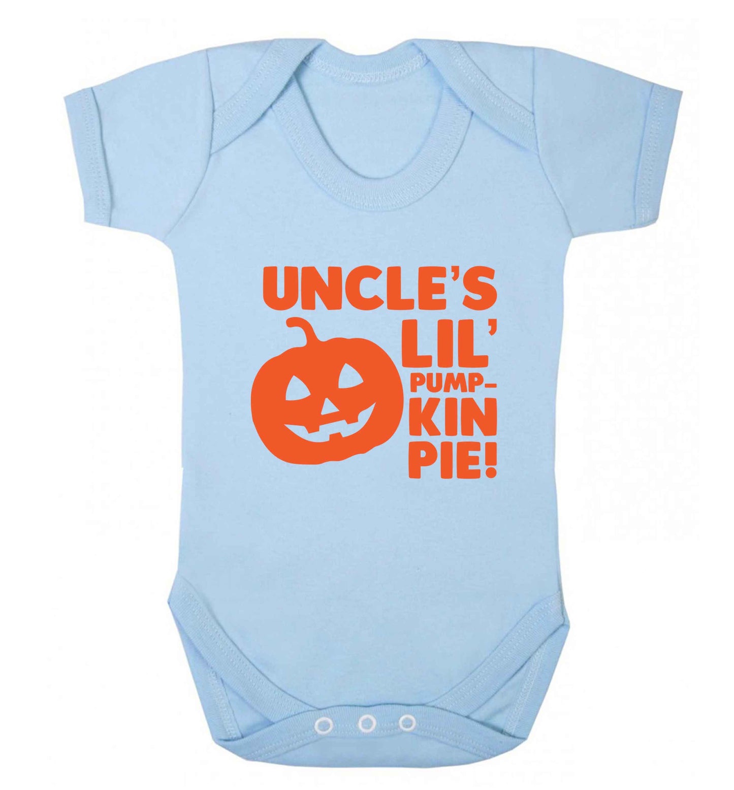 Uncle's lil' pumpkin pie baby vest pale blue 18-24 months