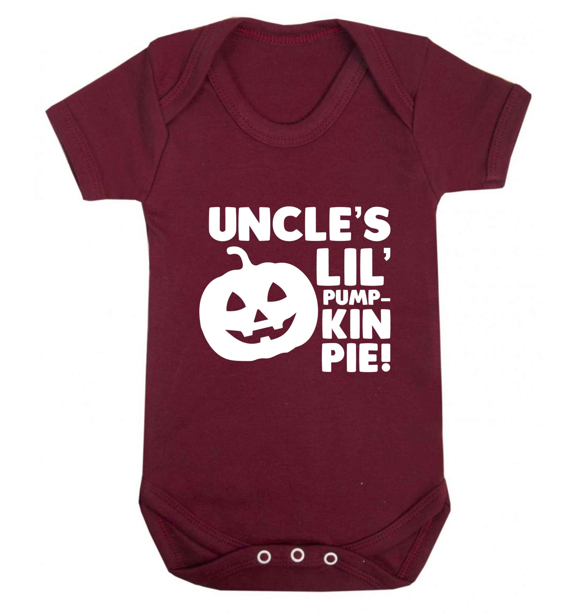 Uncle's lil' pumpkin pie baby vest maroon 18-24 months