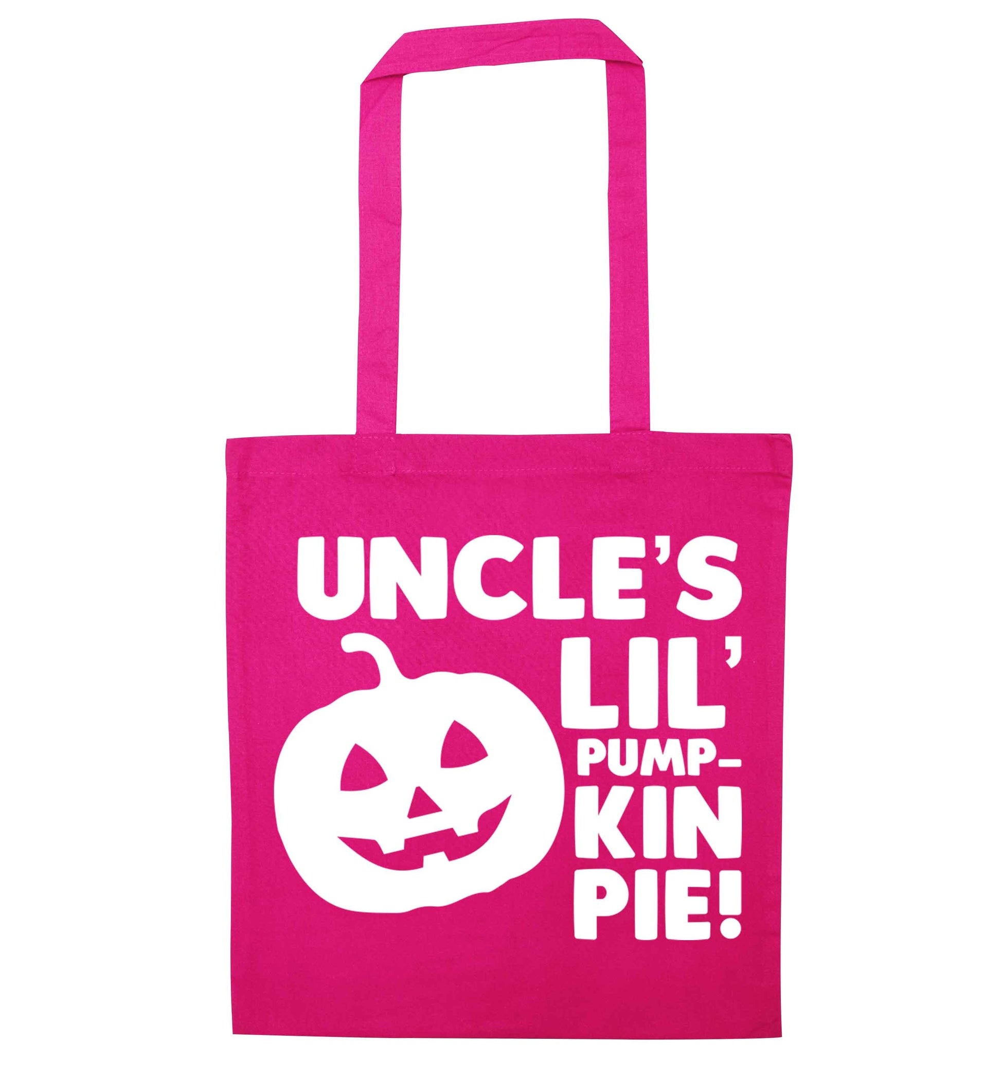Uncle's lil' pumpkin pie pink tote bag