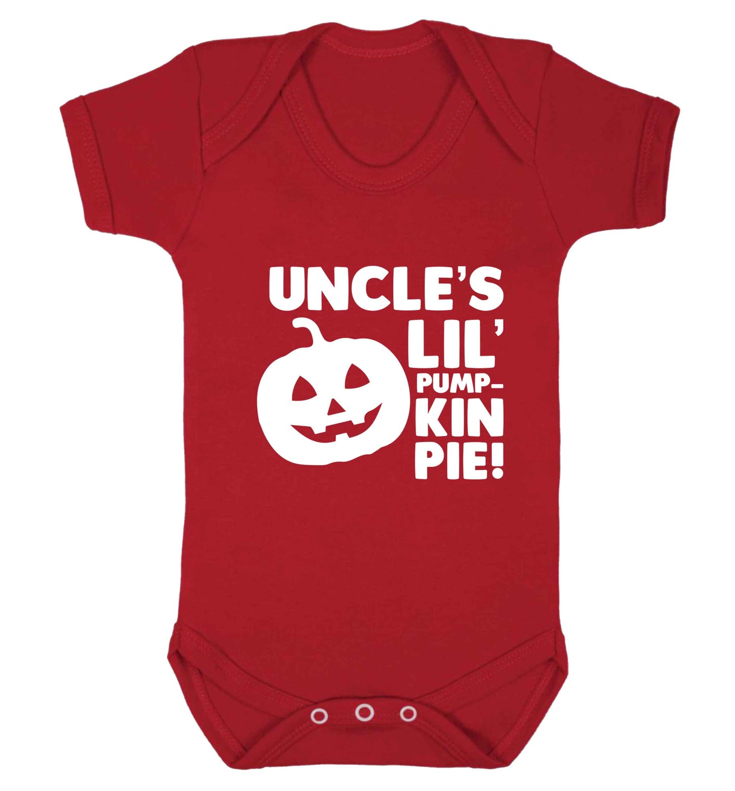 Uncle's lil' pumpkin pie baby vest red 18-24 months