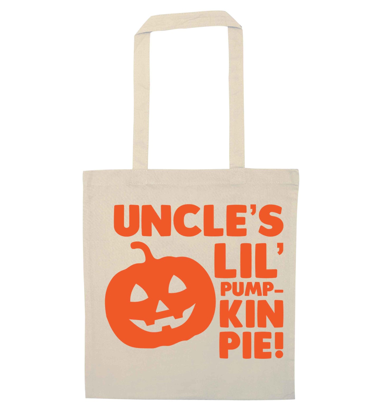 Uncle's lil' pumpkin pie natural tote bag