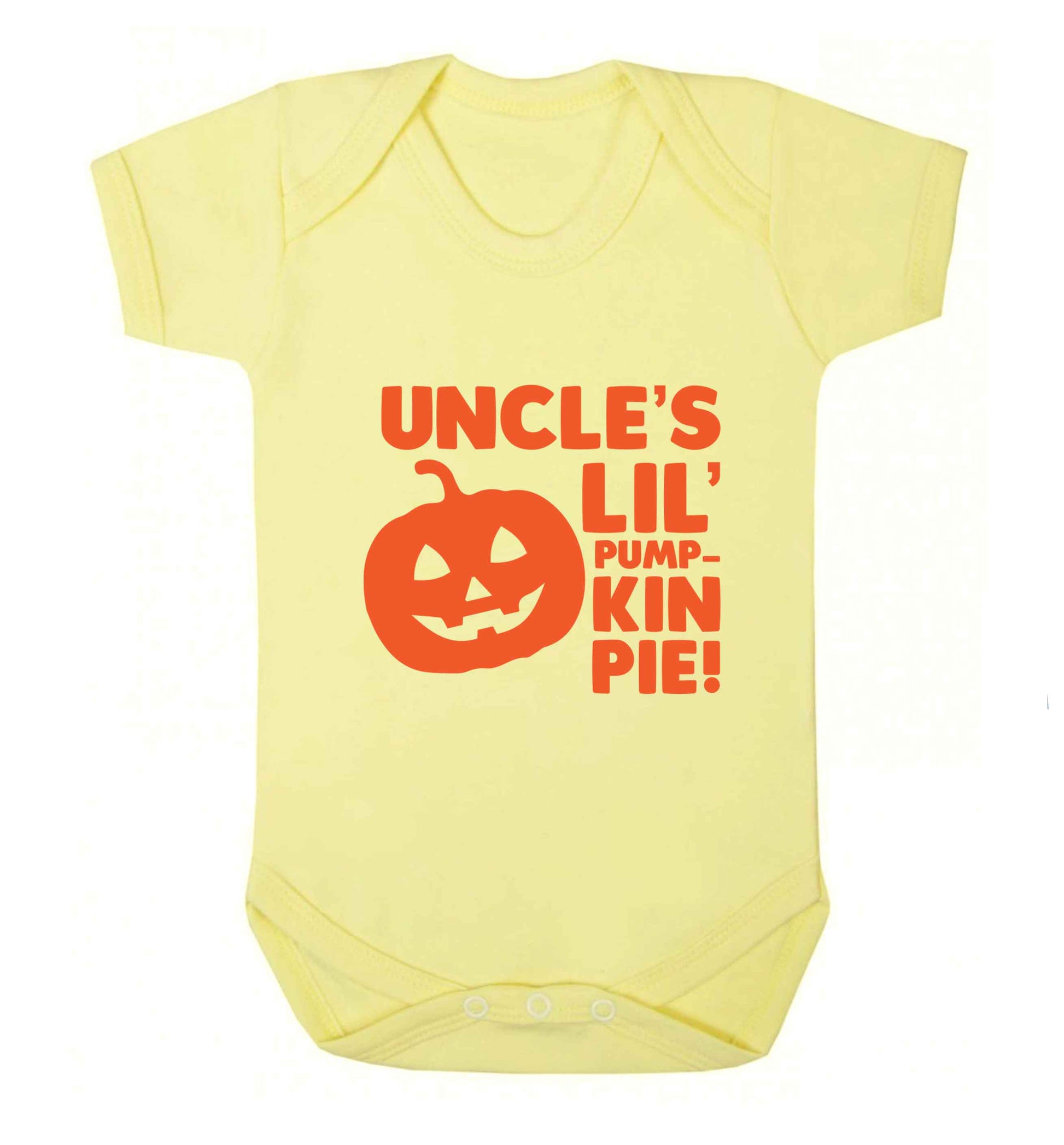 Uncle's lil' pumpkin pie baby vest pale yellow 18-24 months