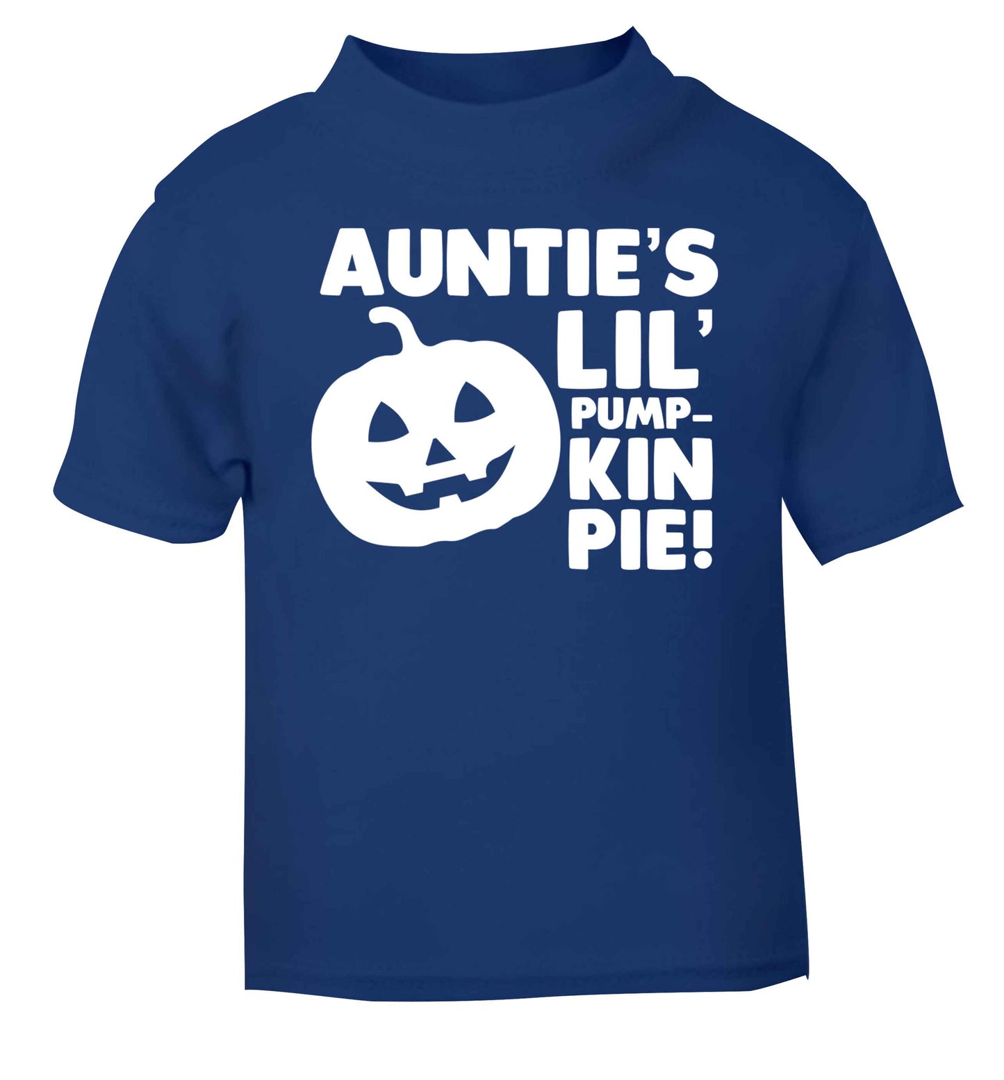 Auntie's lil' pumpkin pie blue baby toddler Tshirt 2 Years