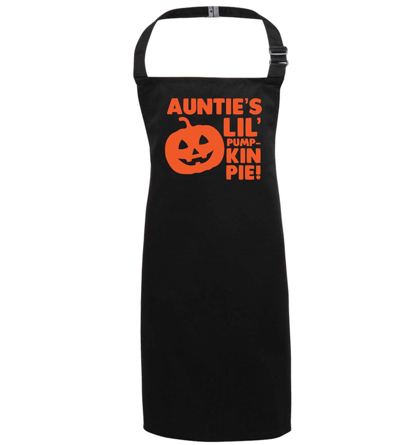 Auntie's lil' pumpkin pie black apron 7-10 years