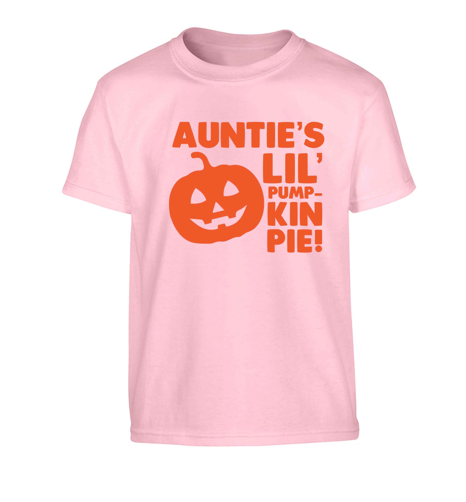 Auntie's lil' pumpkin pie Children's light pink Tshirt 12-13 Years