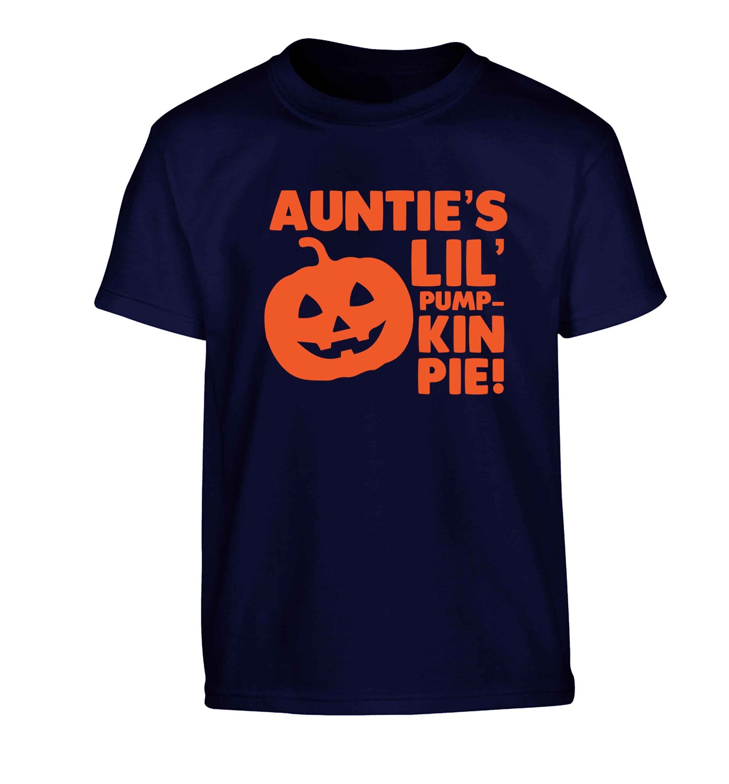 Auntie's lil' pumpkin pie Children's navy Tshirt 12-13 Years