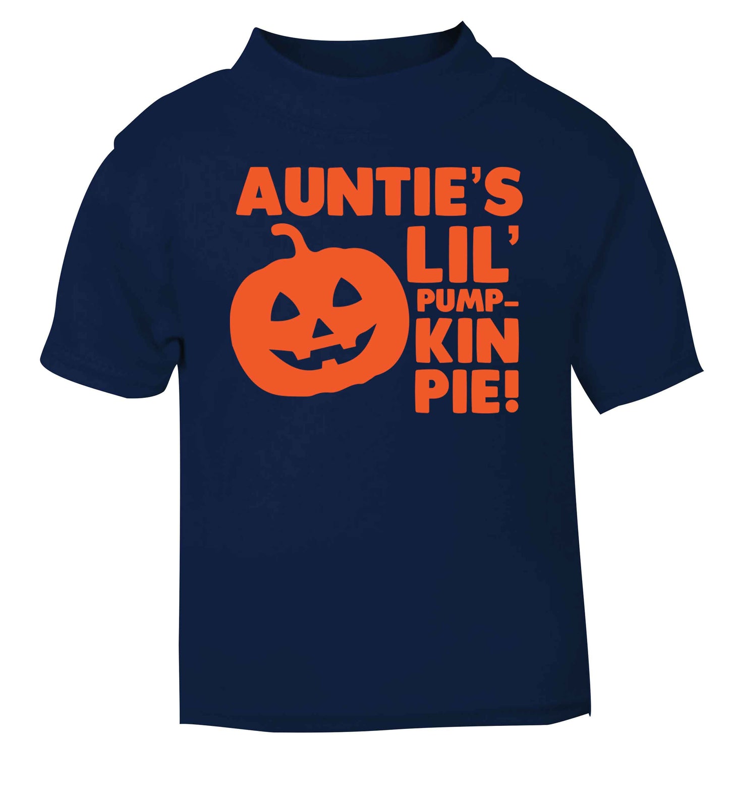 Auntie's lil' pumpkin pie navy baby toddler Tshirt 2 Years