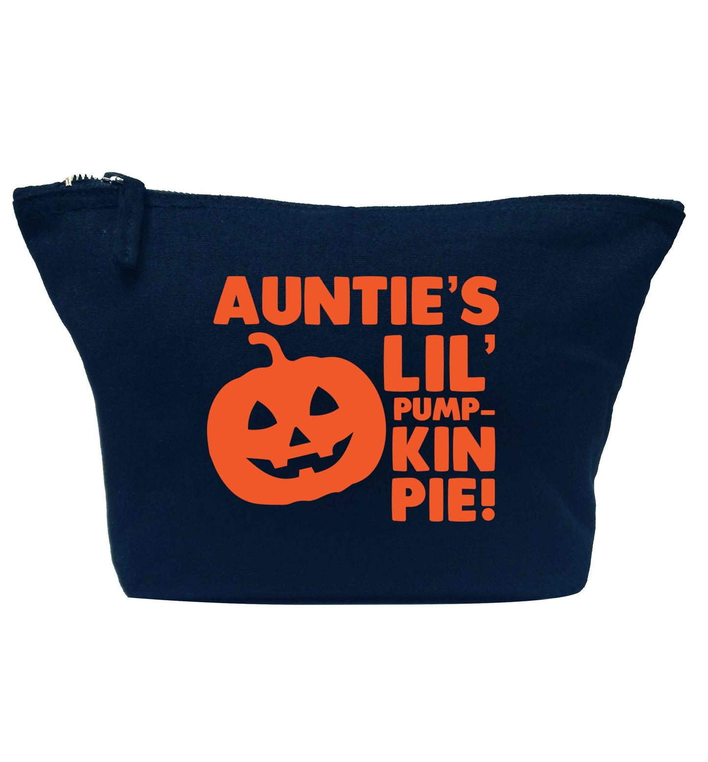 Auntie's lil' pumpkin pie navy makeup bag