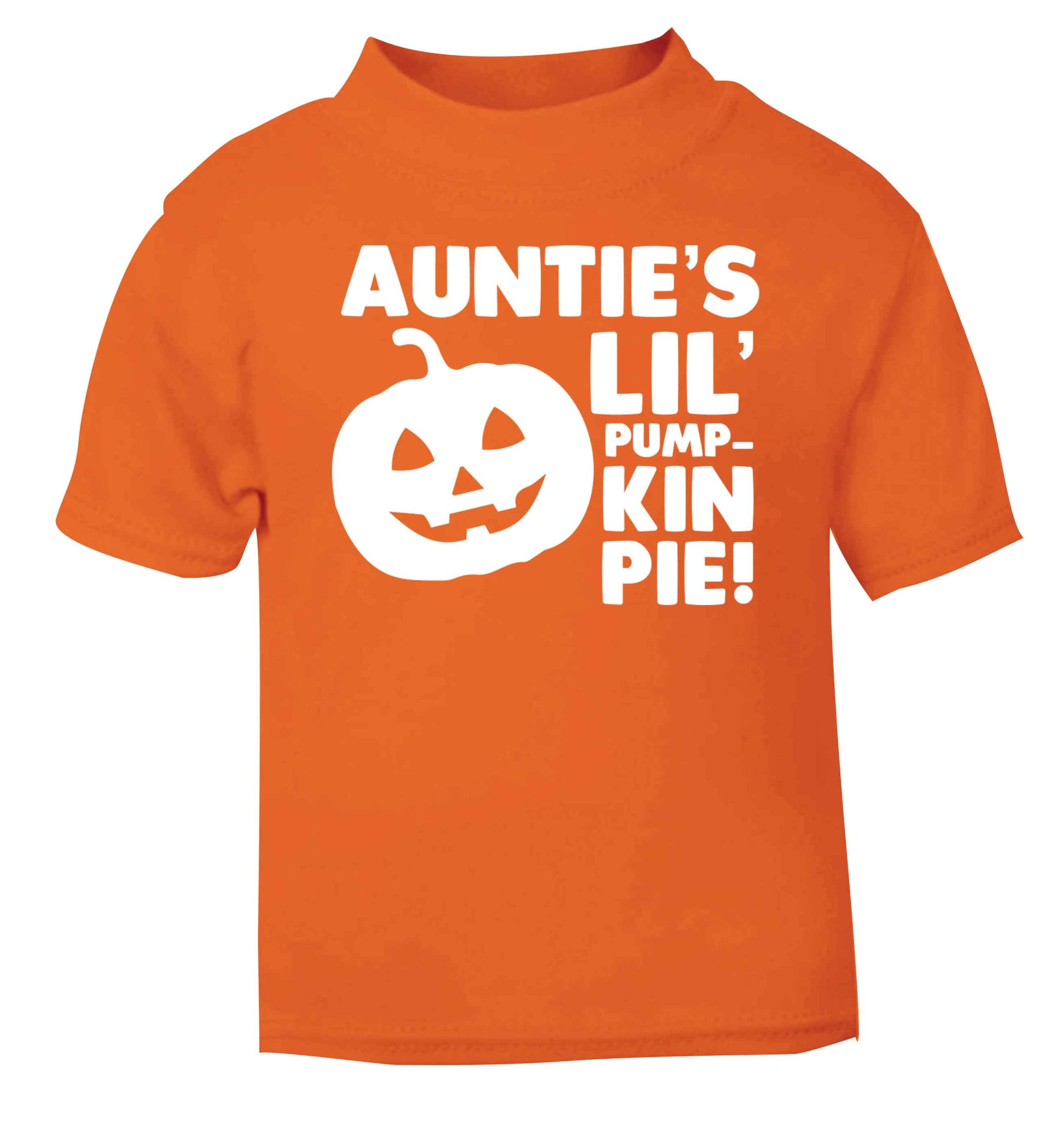 Auntie's lil' pumpkin pie orange baby toddler Tshirt 2 Years