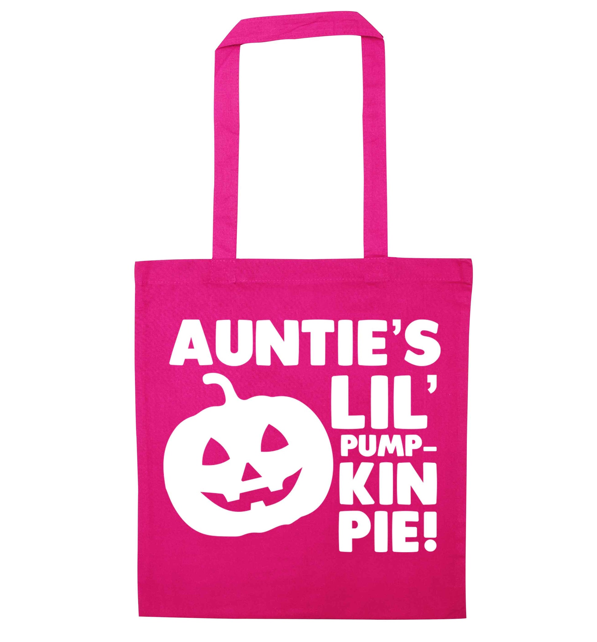 Auntie's lil' pumpkin pie pink tote bag