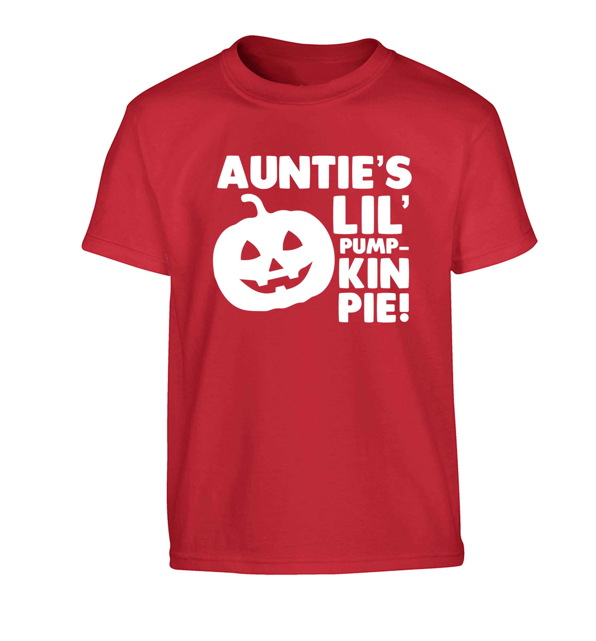Auntie's lil' pumpkin pie Children's red Tshirt 12-13 Years