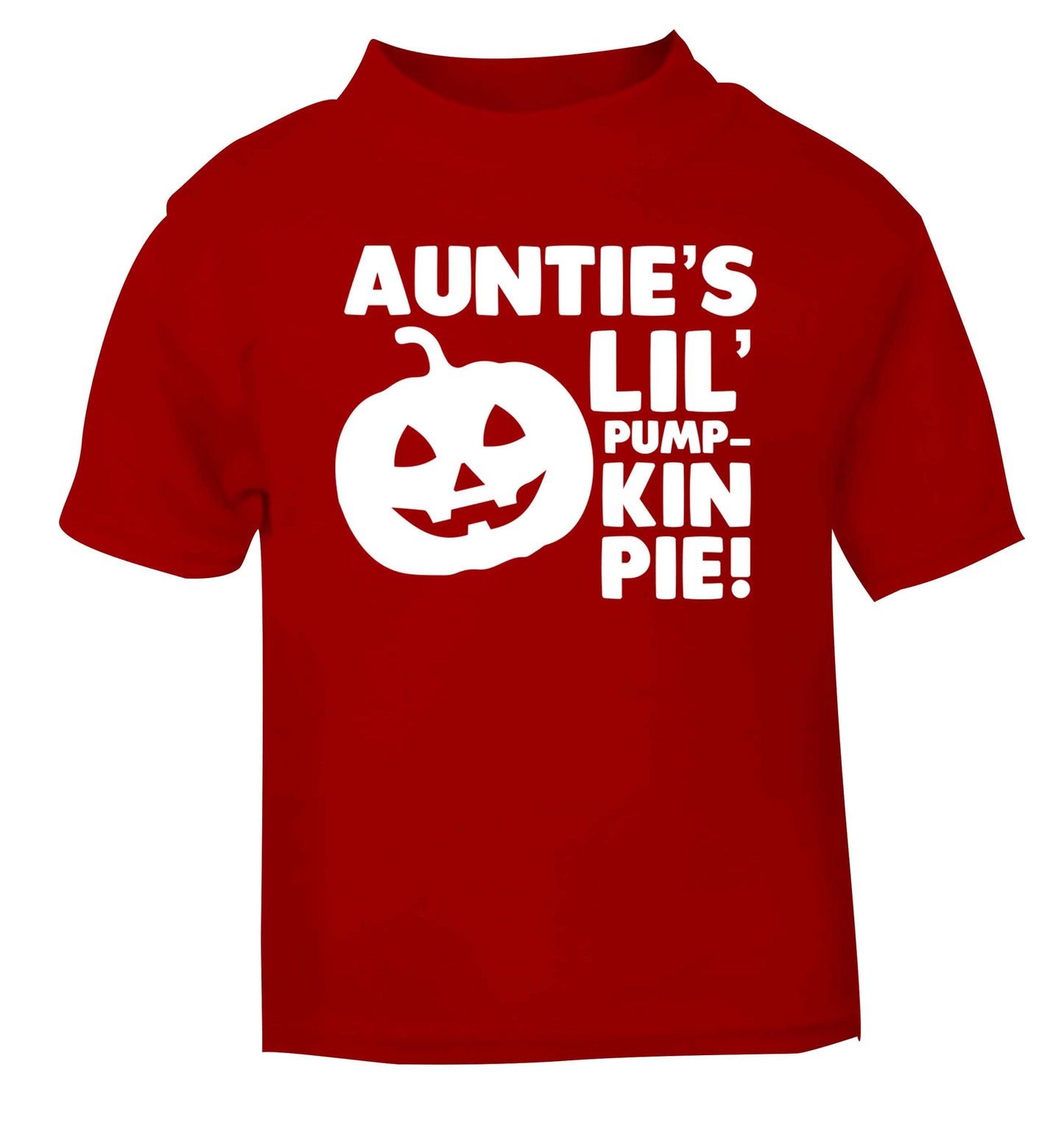 Auntie's lil' pumpkin pie red baby toddler Tshirt 2 Years
