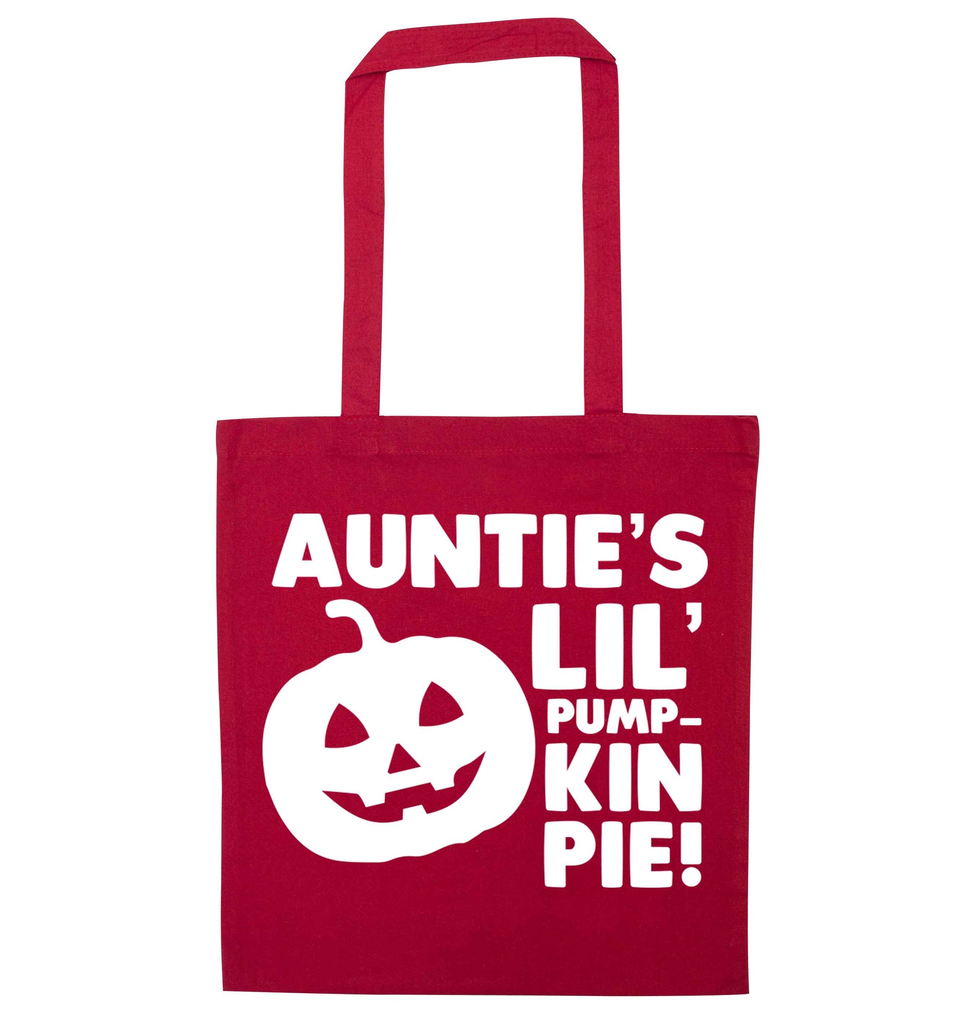 Auntie's lil' pumpkin pie red tote bag