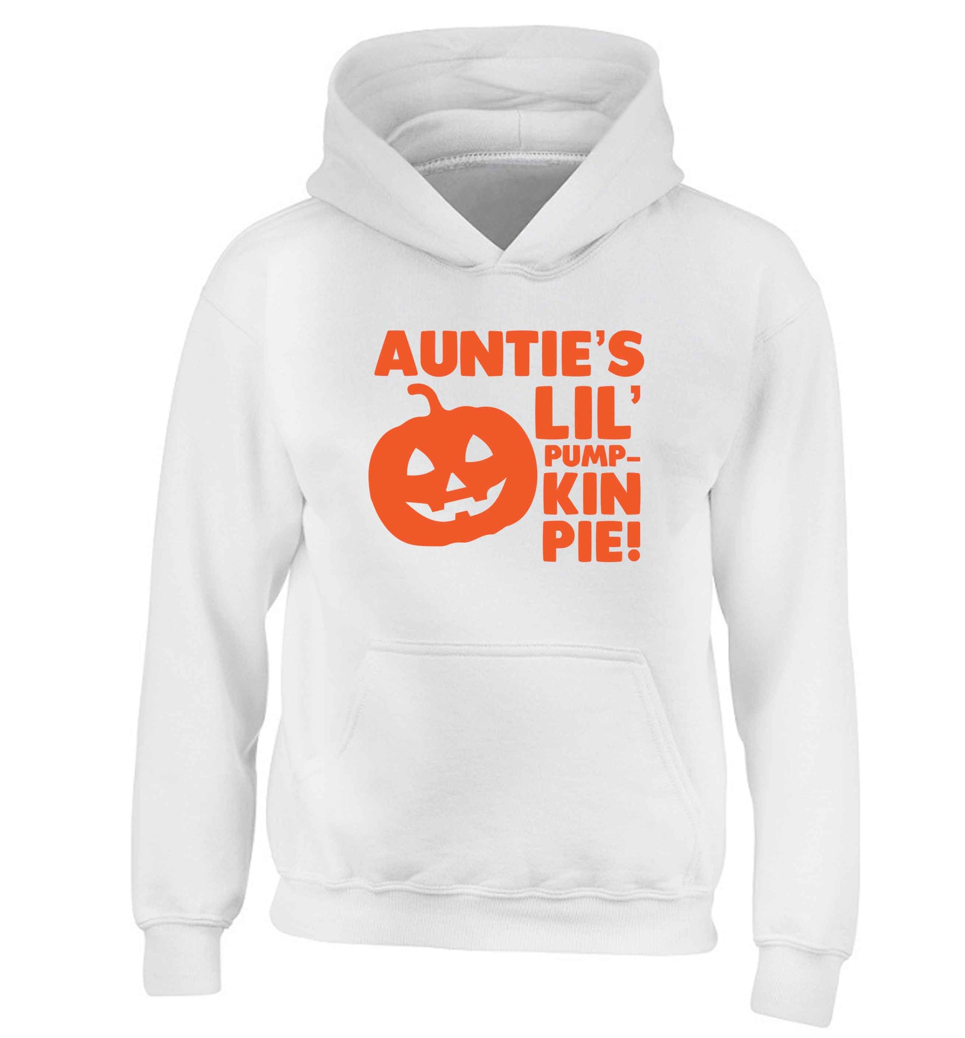Auntie's lil' pumpkin pie children's white hoodie 12-13 Years
