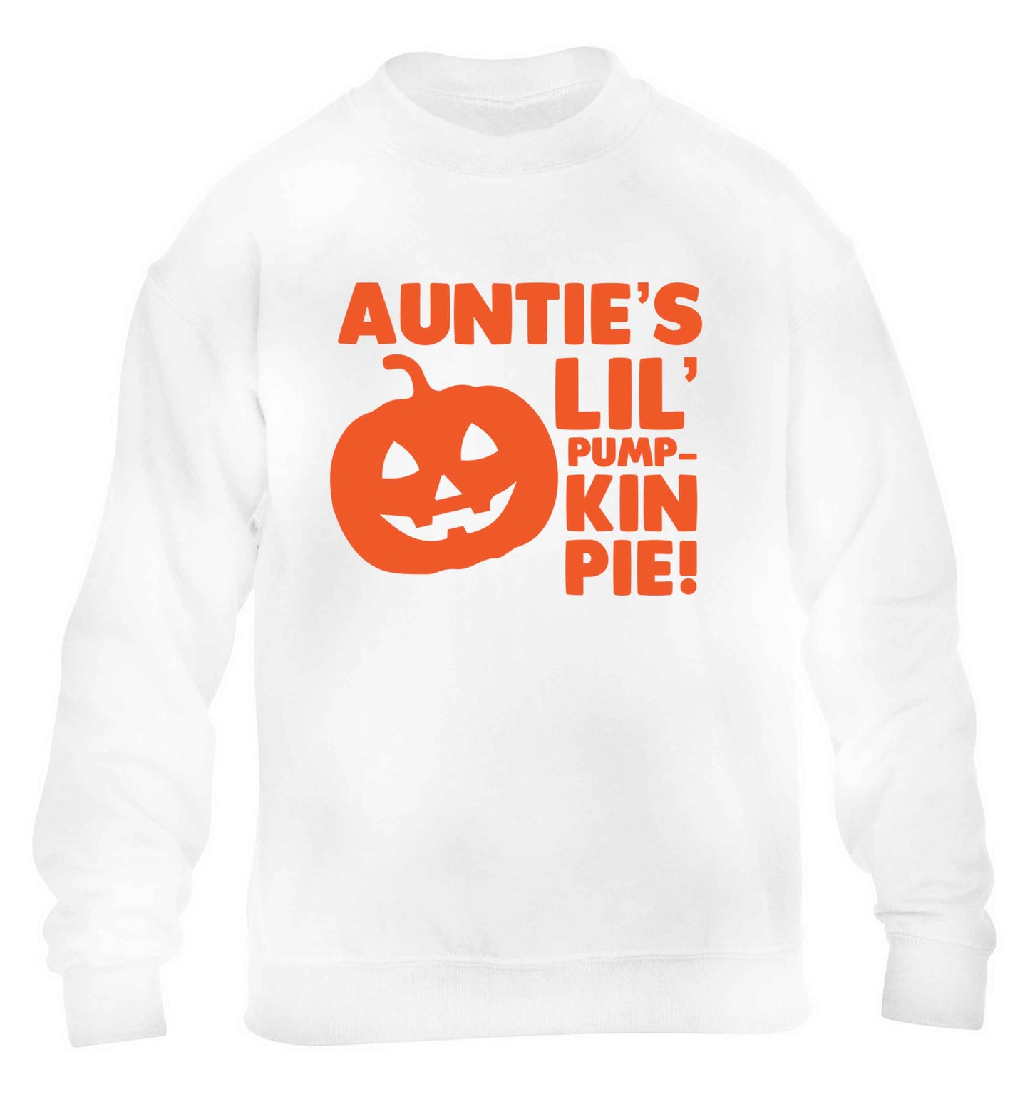 Auntie's lil' pumpkin pie children's white sweater 12-13 Years