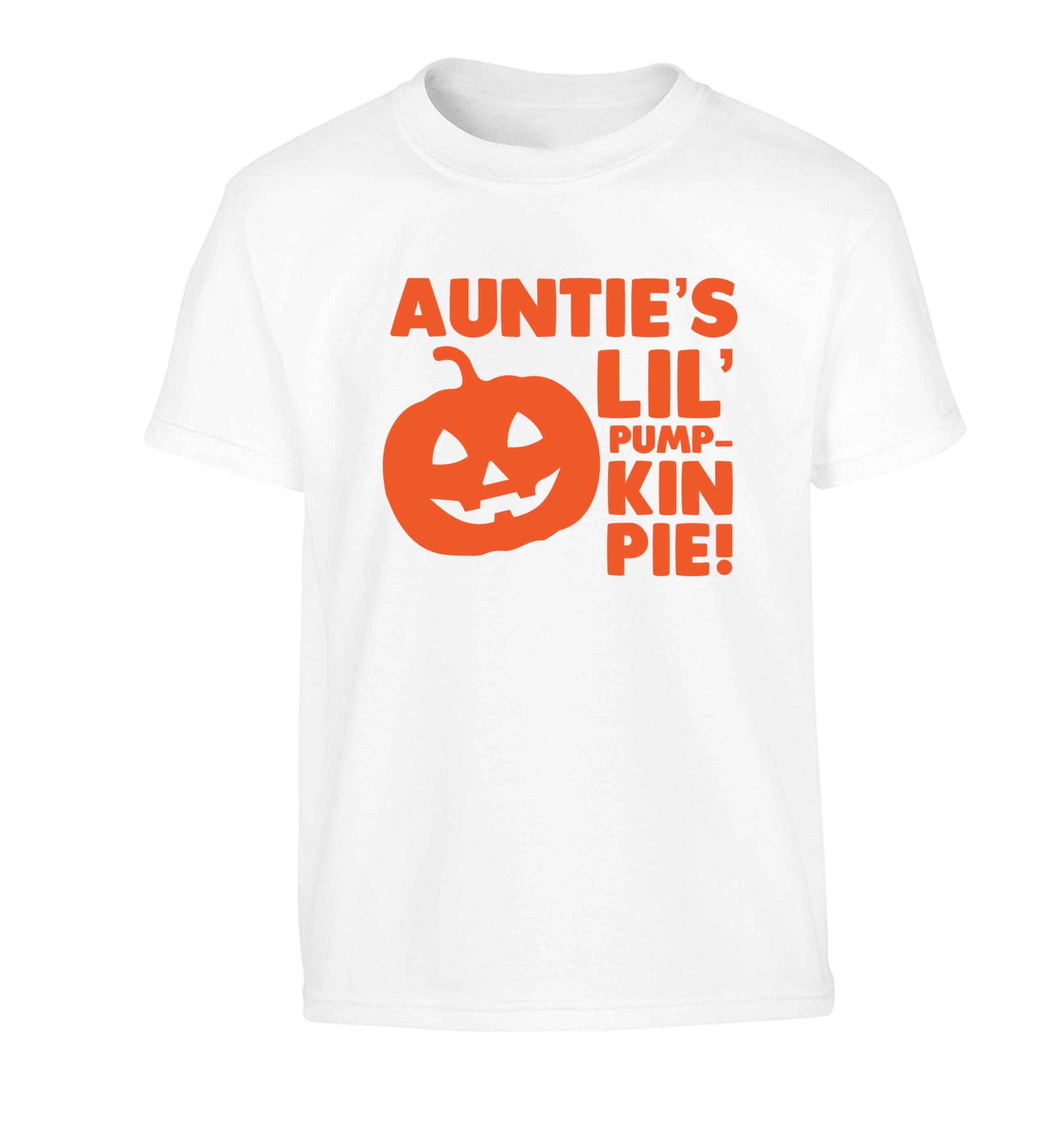 Auntie's lil' pumpkin pie Children's white Tshirt 12-13 Years