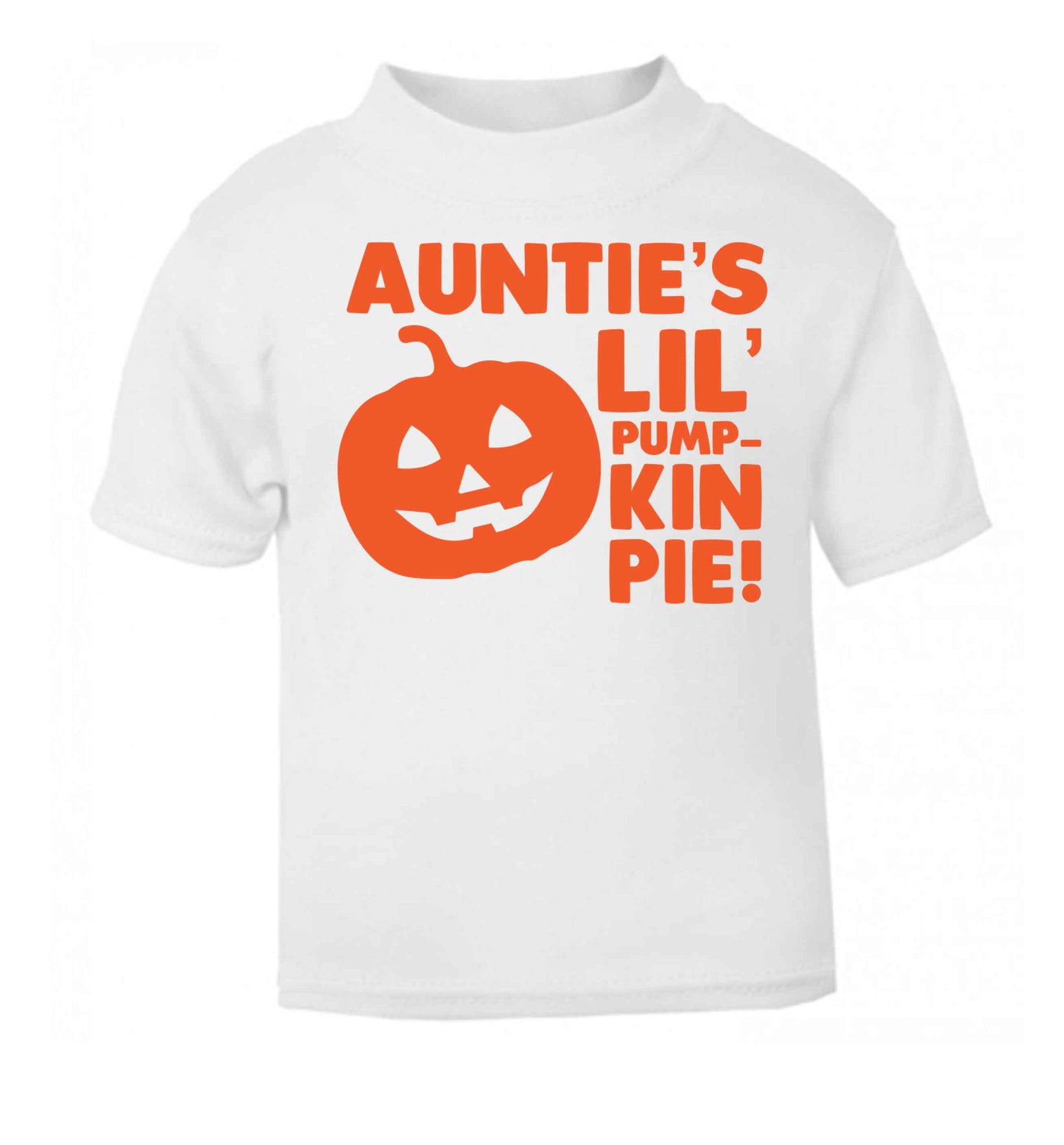 Auntie's lil' pumpkin pie white baby toddler Tshirt 2 Years
