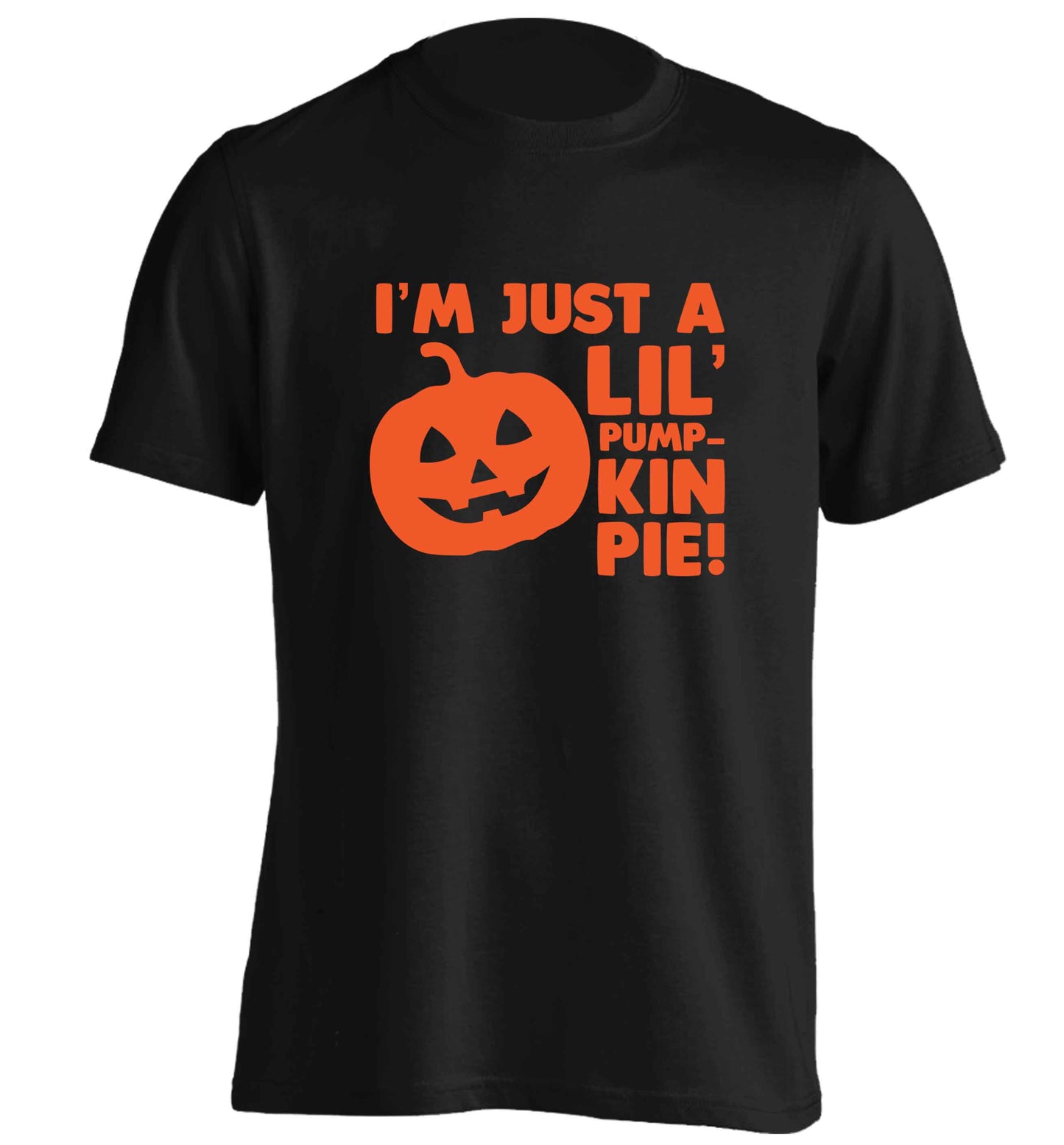 I'm just a lil' pumpkin pie adults unisex black Tshirt 2XL
