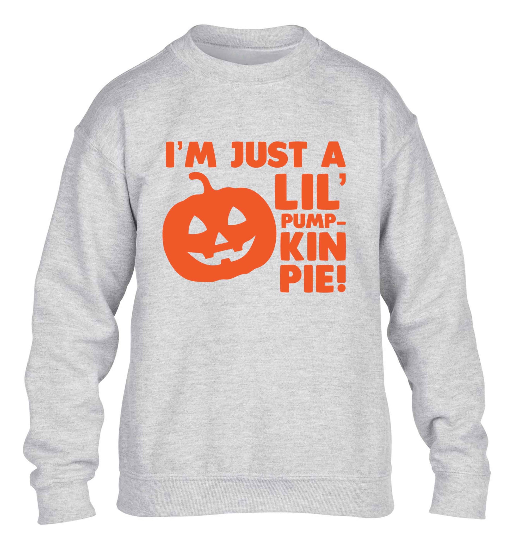 I'm just a lil' pumpkin pie children's grey sweater 12-13 Years