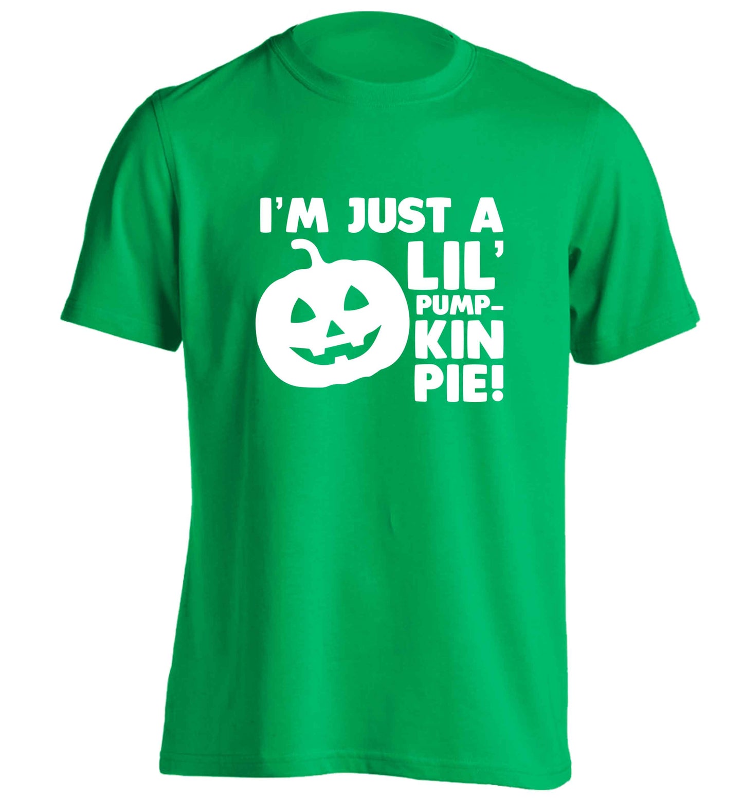 I'm just a lil' pumpkin pie adults unisex green Tshirt 2XL