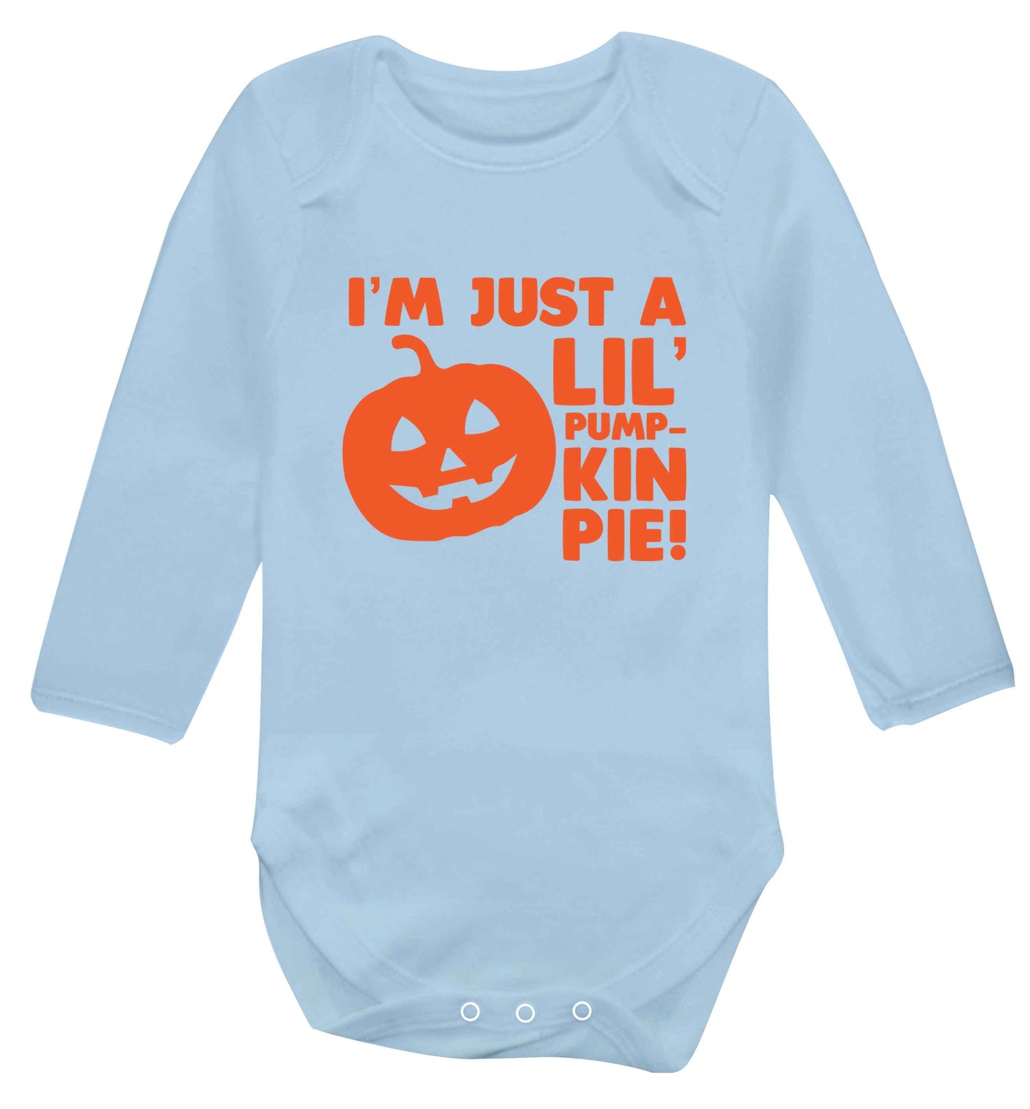 I'm just a lil' pumpkin pie baby vest long sleeved pale blue 6-12 months