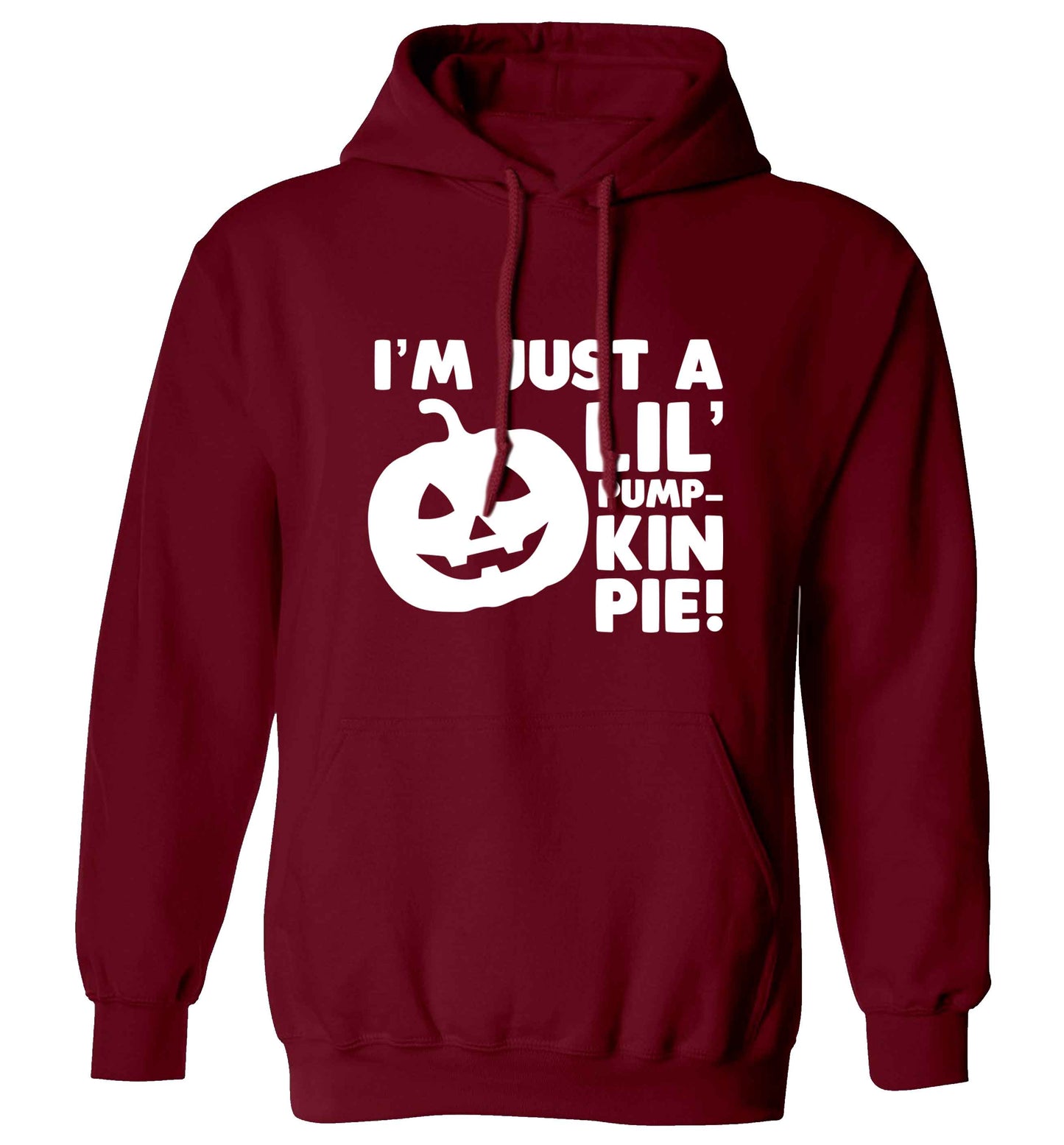 I'm just a lil' pumpkin pie adults unisex maroon hoodie 2XL