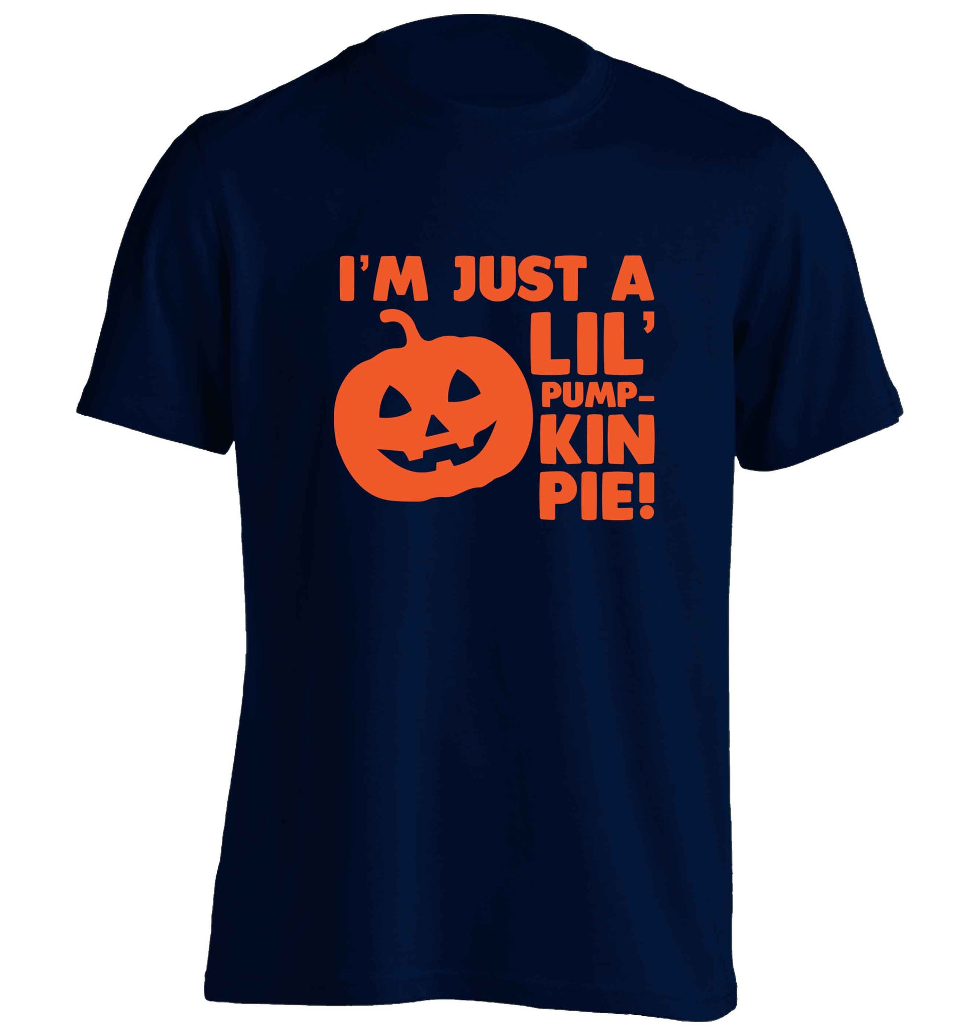 I'm just a lil' pumpkin pie adults unisex navy Tshirt 2XL