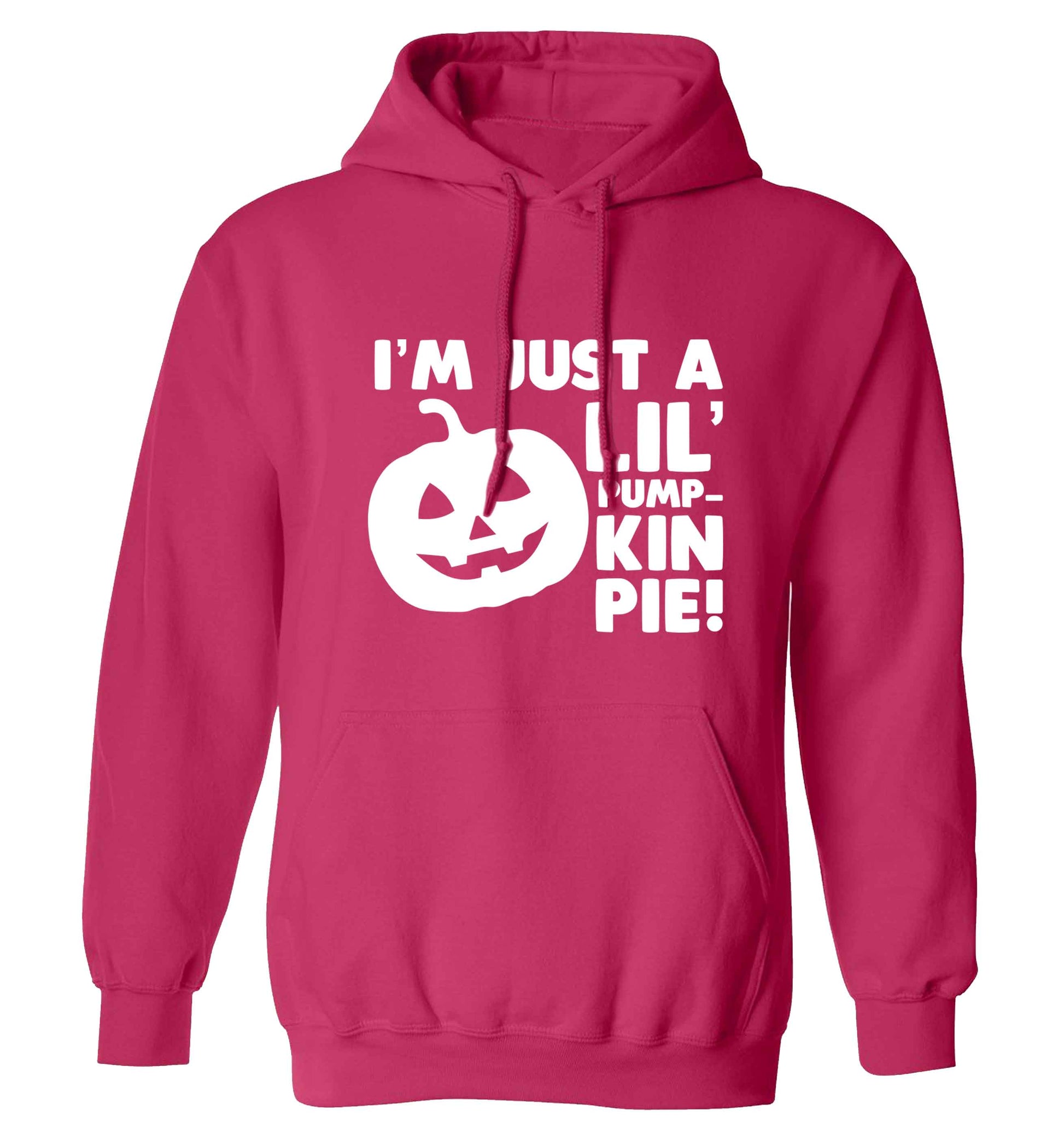 I'm just a lil' pumpkin pie adults unisex pink hoodie 2XL